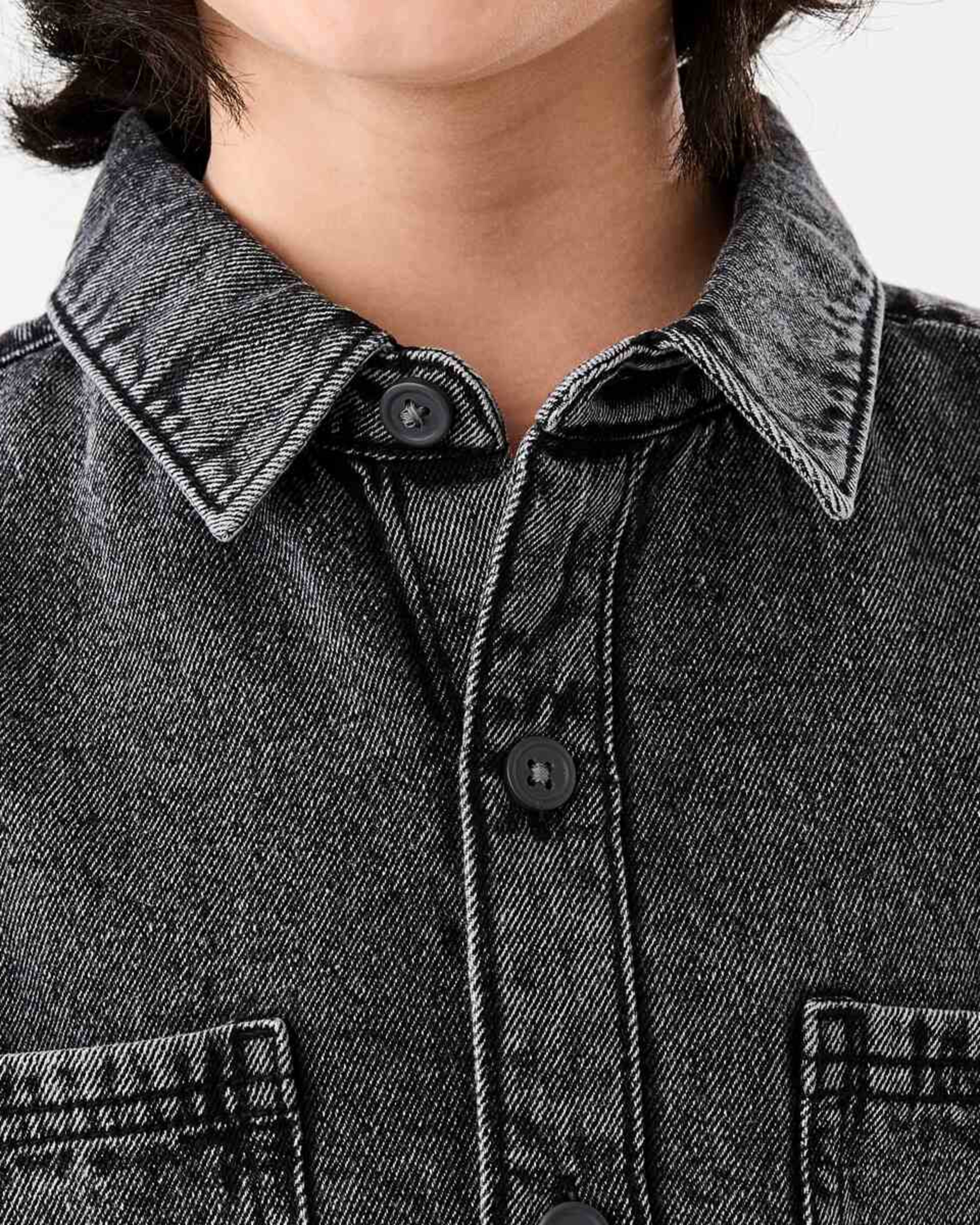 4 Denim Utility Overshirt Black Wash, 4 of 10