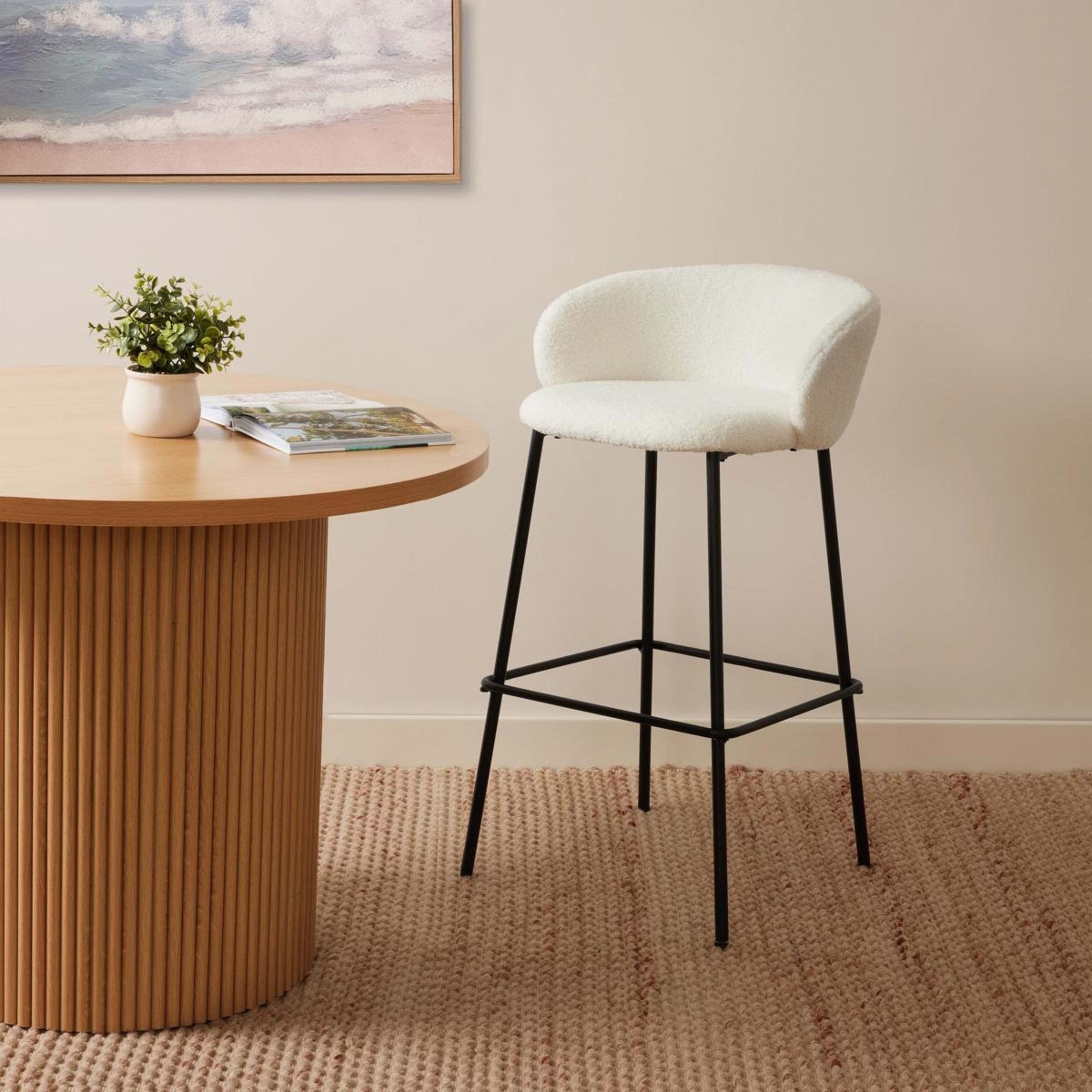 1 Abbey Boucle Bar Stool, 1 of 5