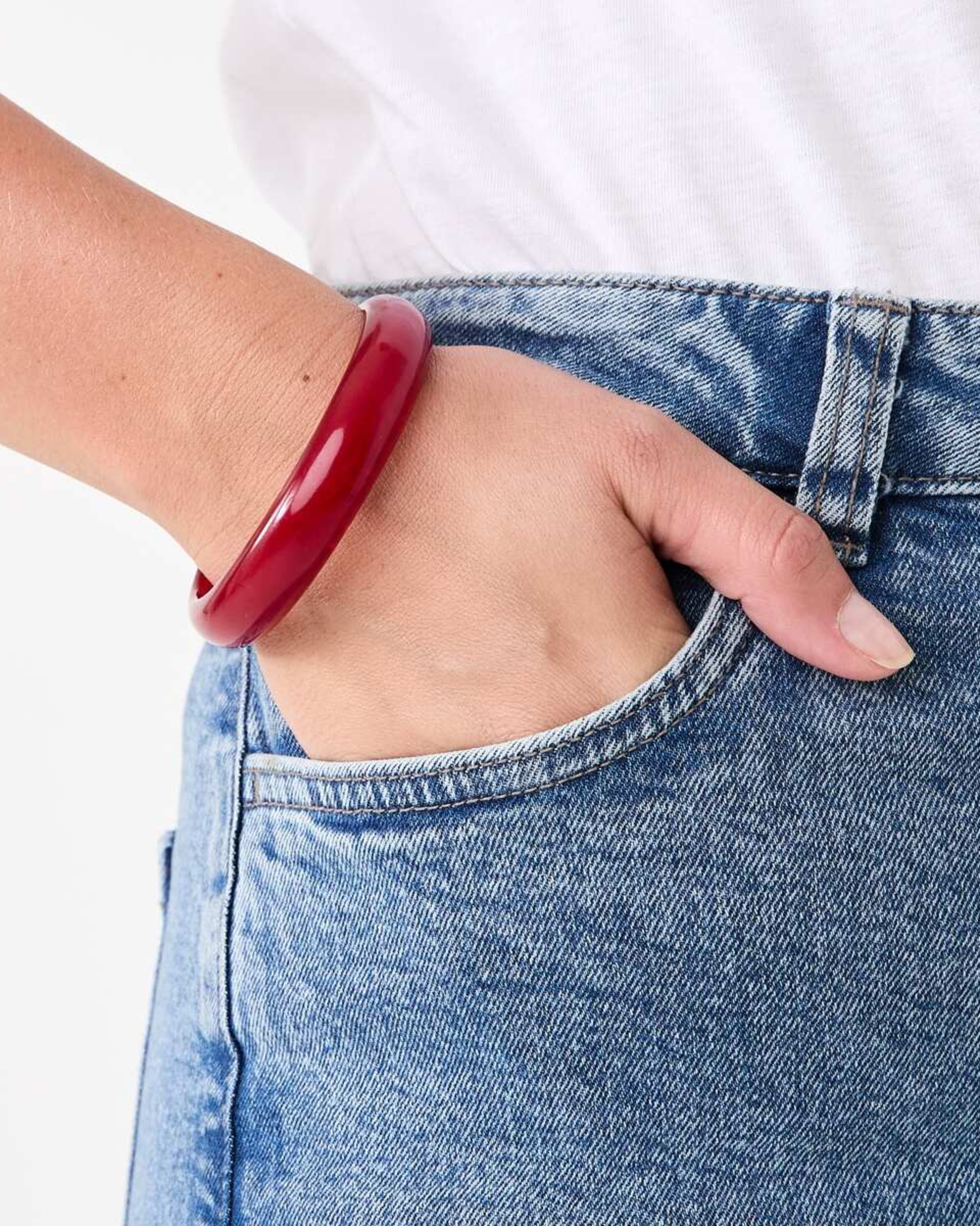 4 3 Pack Acrylic Bangles Red, 4 of 5