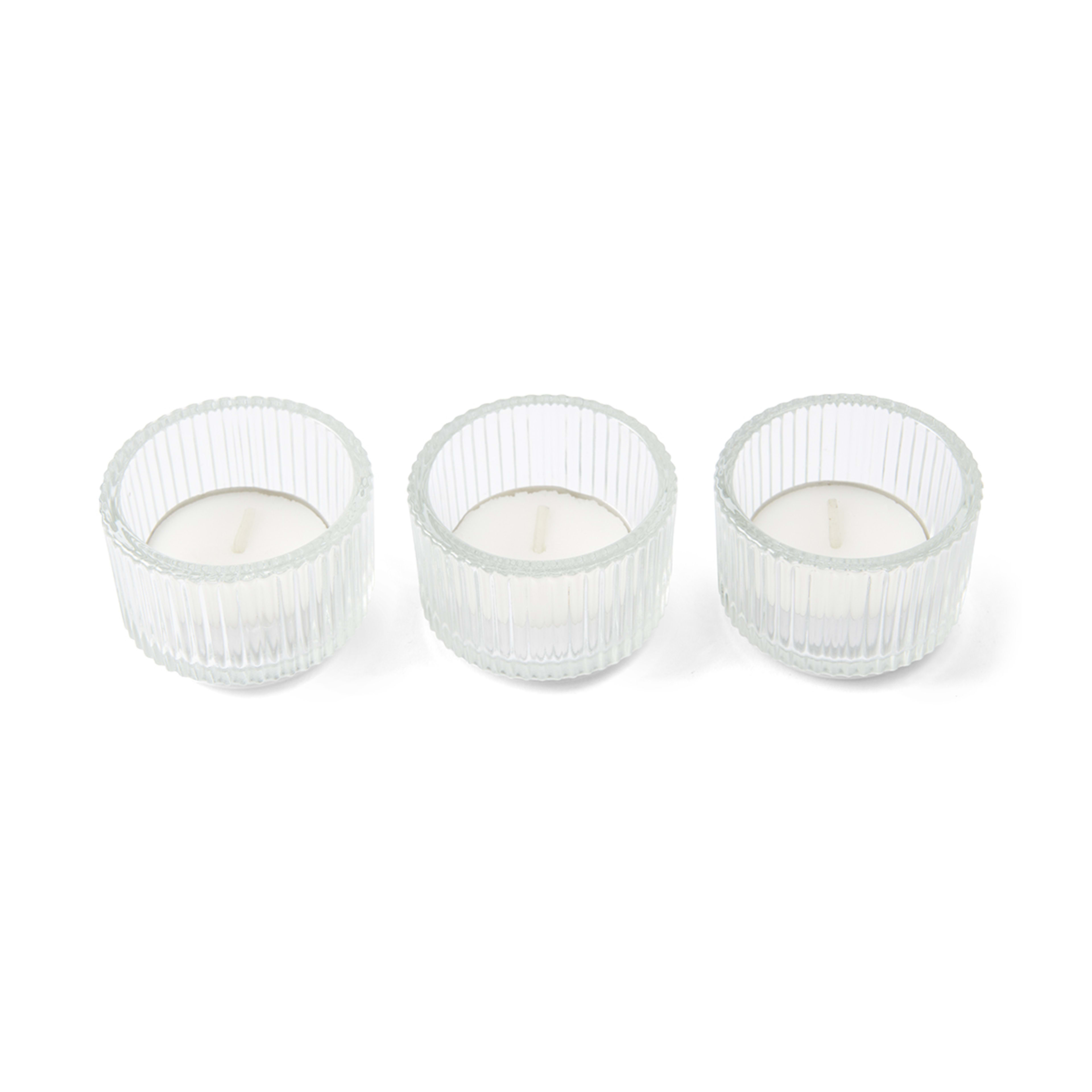 2 3 Pack Glass Tealight Holders, 2 of 7