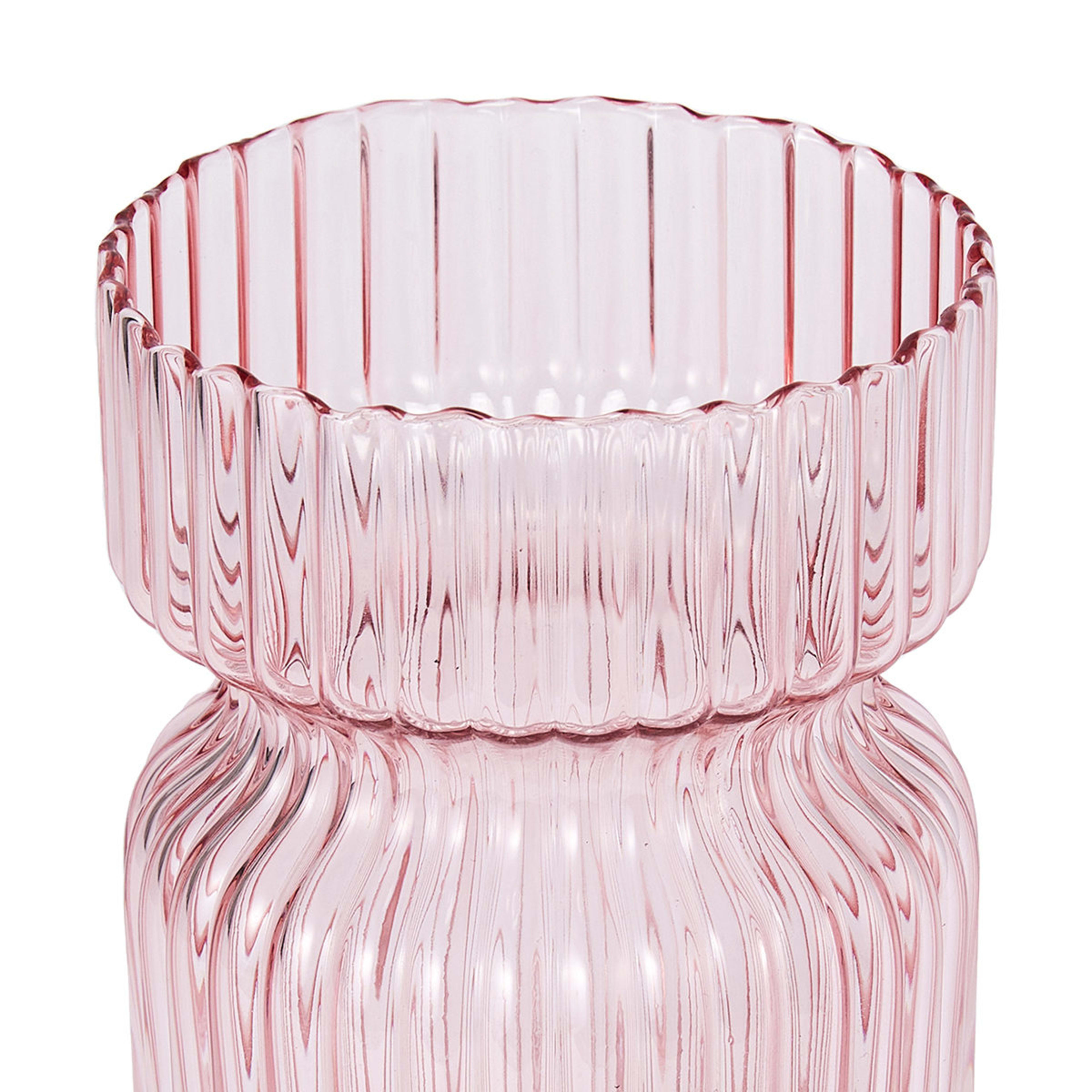 Small Pink Ribbed Vase Kmart