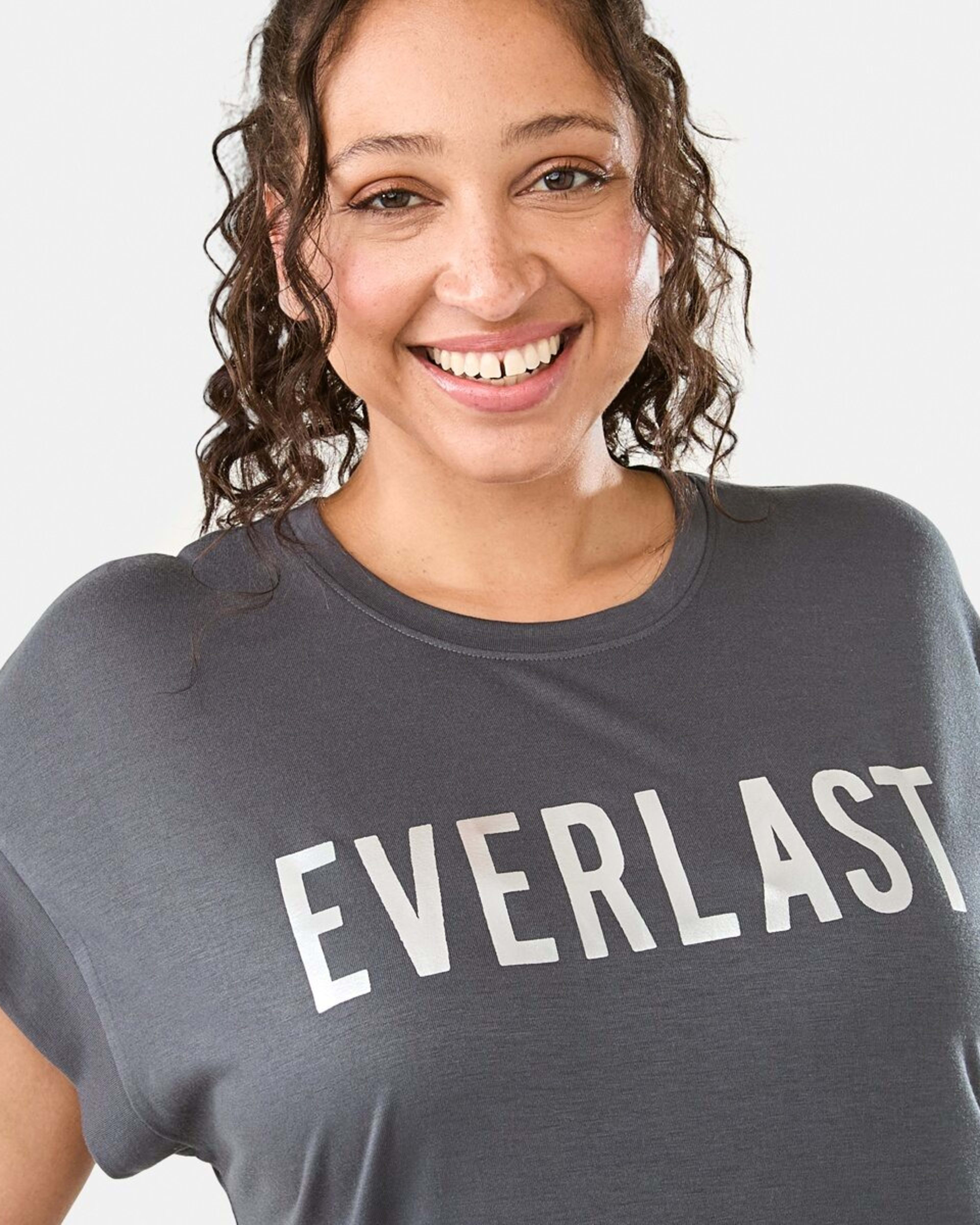 4 Everlast Womens Relaxed Long T-shirt Charcoal, 4 of 7