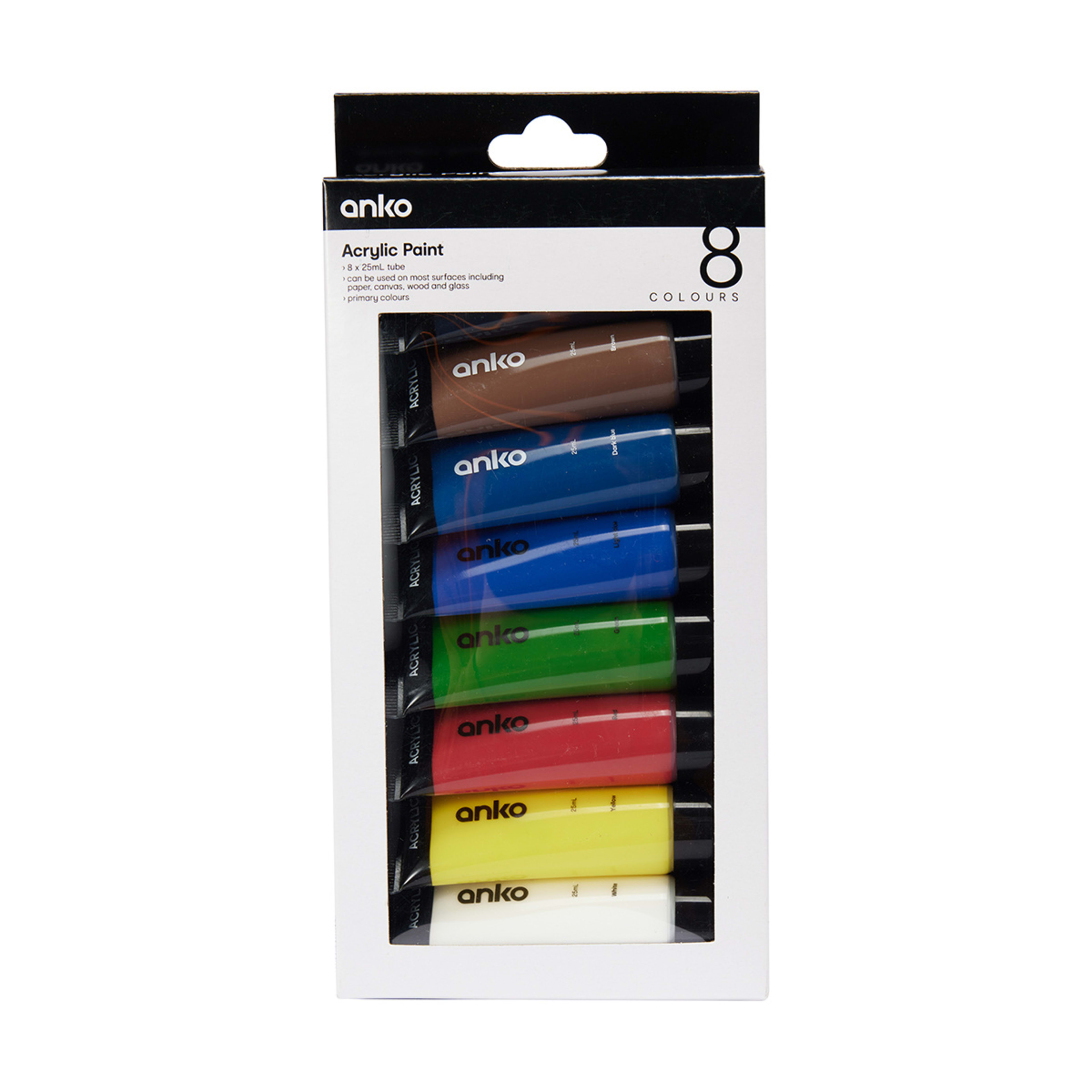 8 Pack Acrylic Paint Tubes Kmart