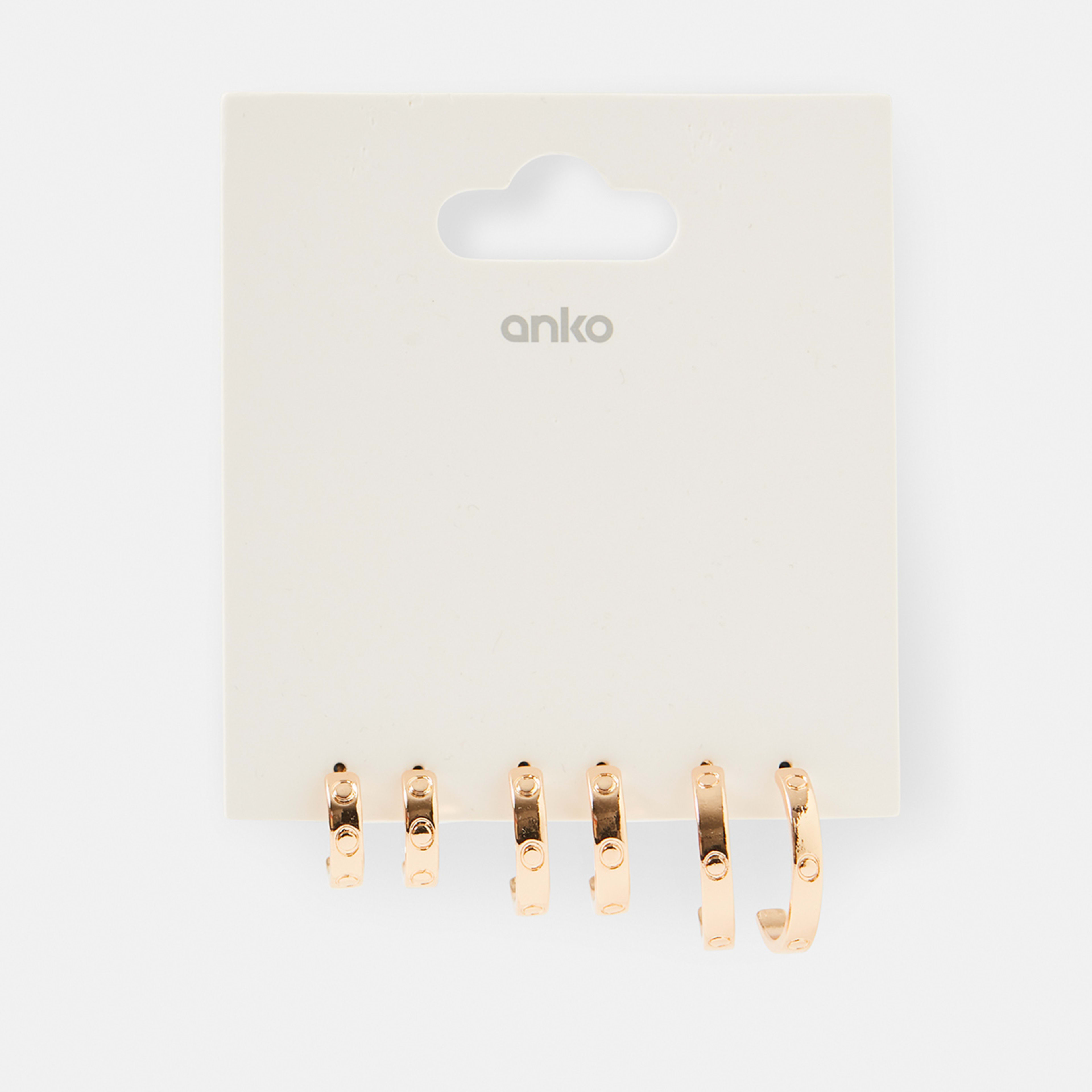 4 3 Pack Gradual Circle Hoop Earrings - Gold Tone, 4 of 4