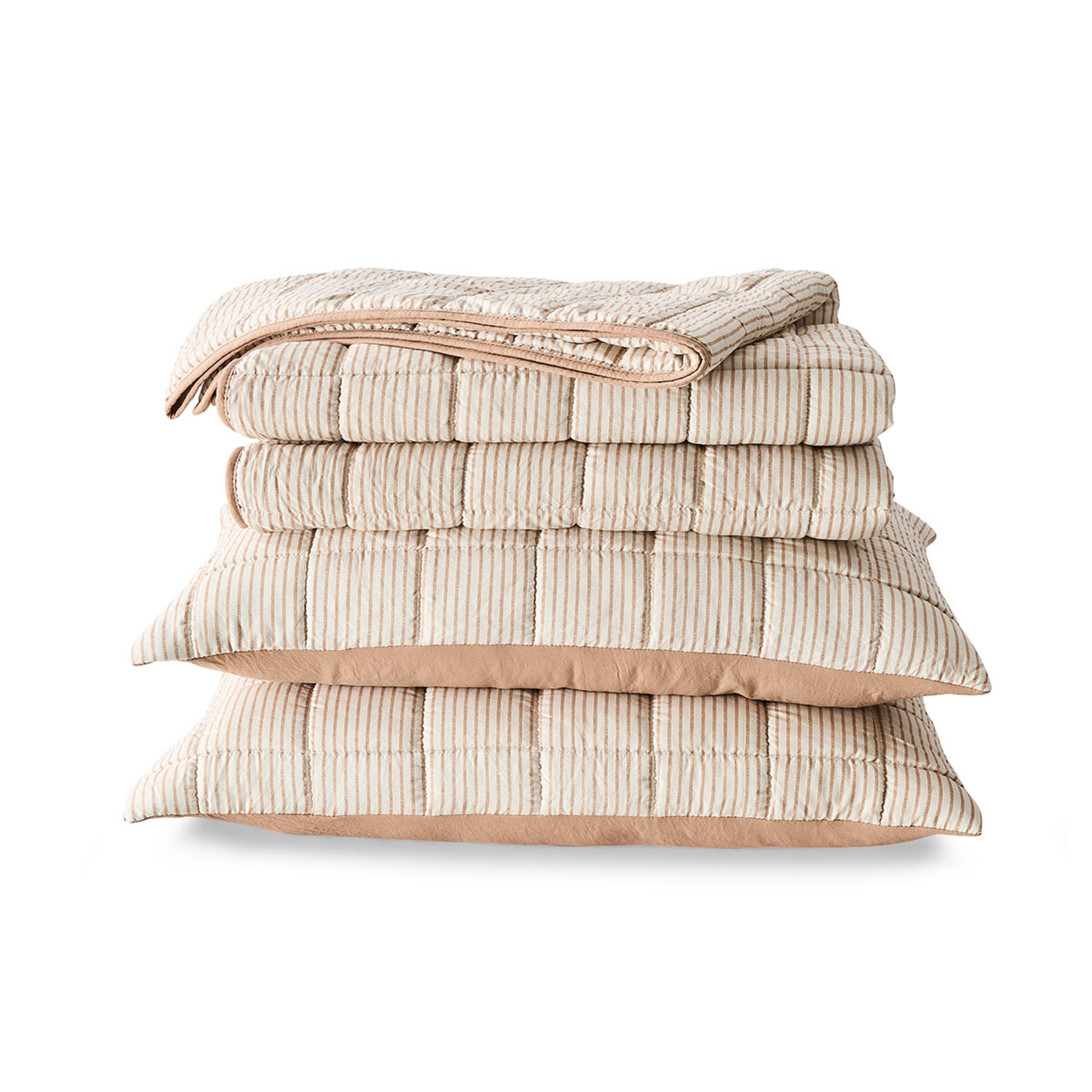7 Stripe Reversible Coverlet Set - Queen/King Bed, Tan, 7 of 7