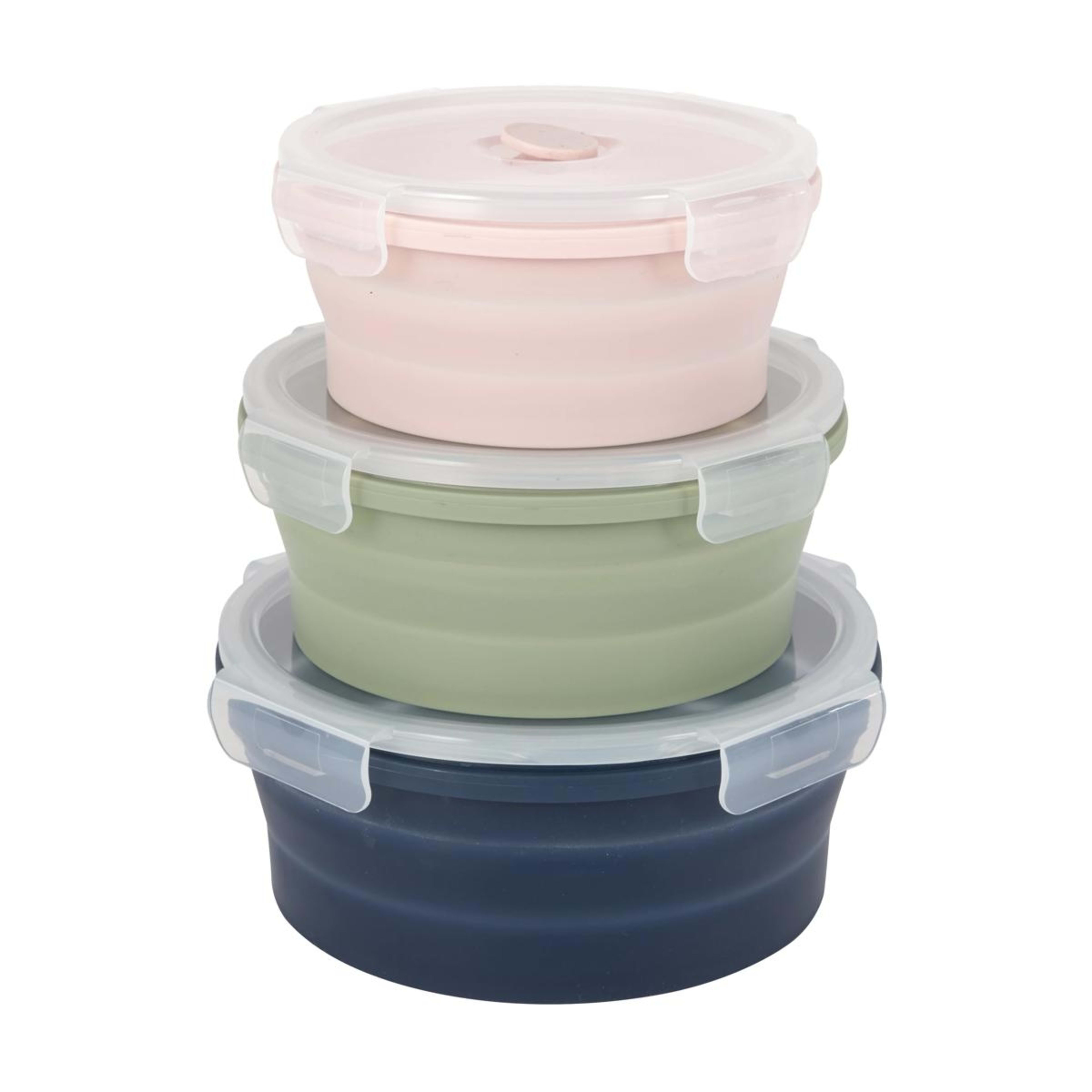 1 3 Piece Silicone Collapsible Salad Bowls, 1 of 10