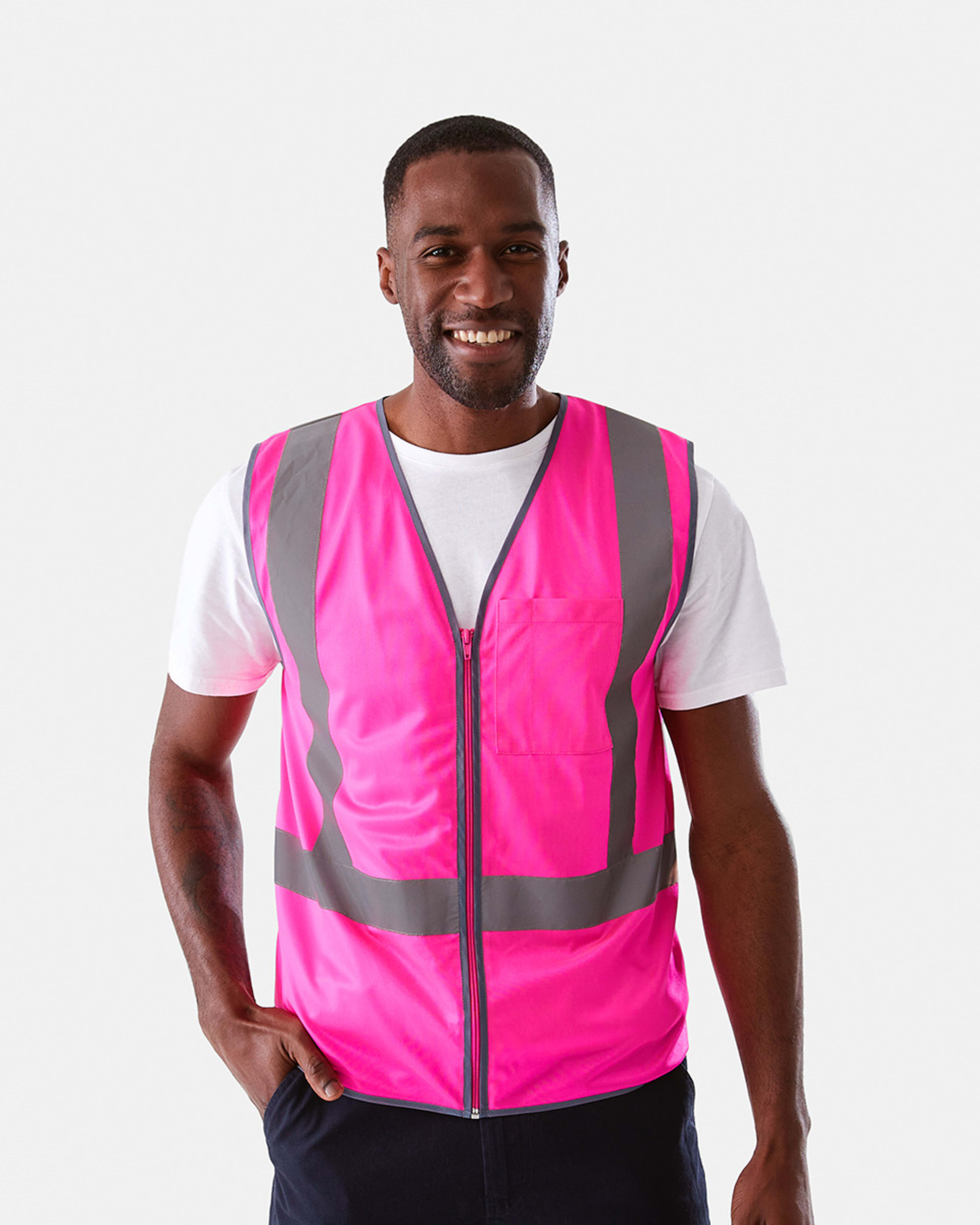 3 Workwear Hi-Visibility Vest SAFETY PINK, 3 of 10