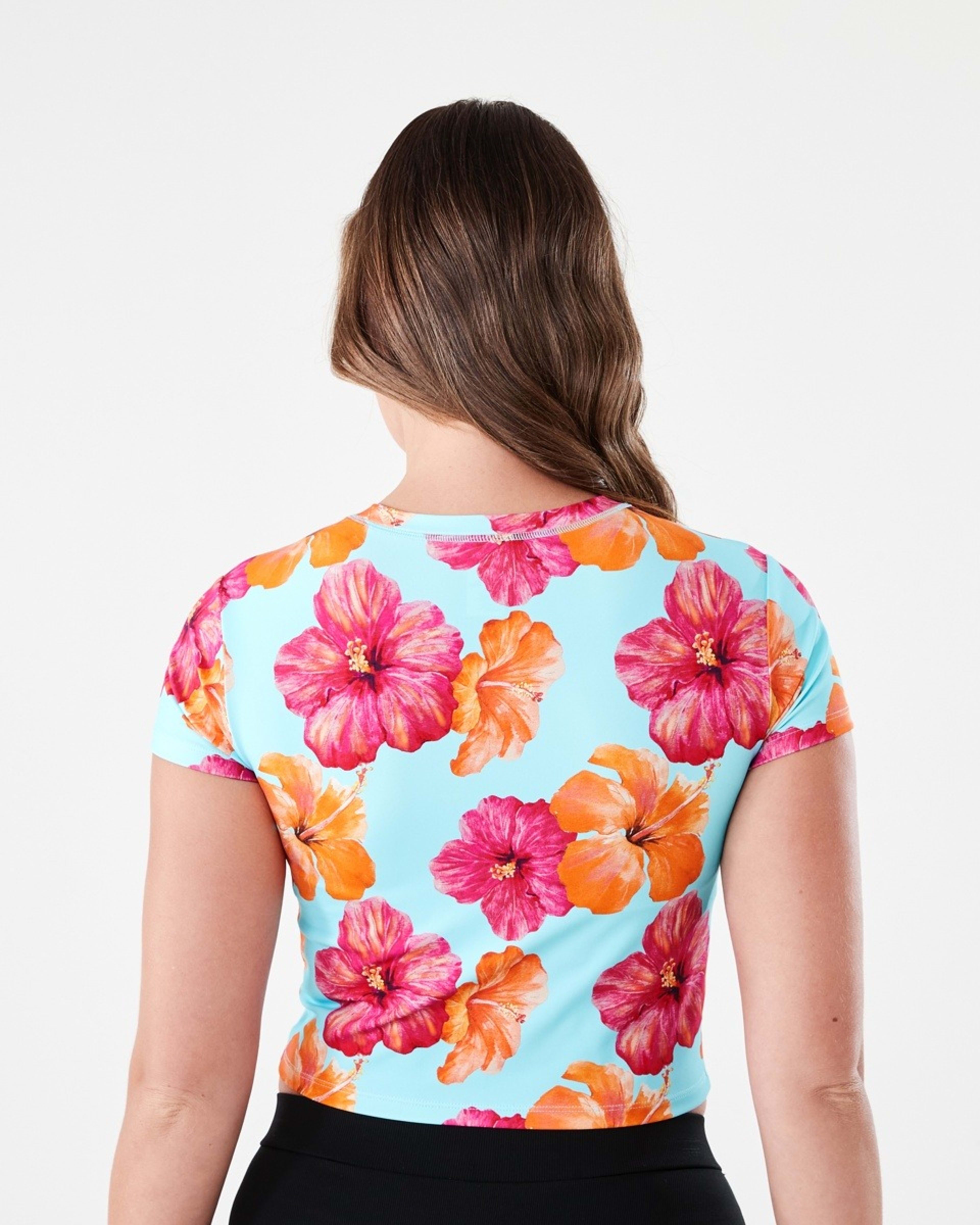 3 Crop Rash Vest HOT TROP CLEAR AQUA, 3 of 5