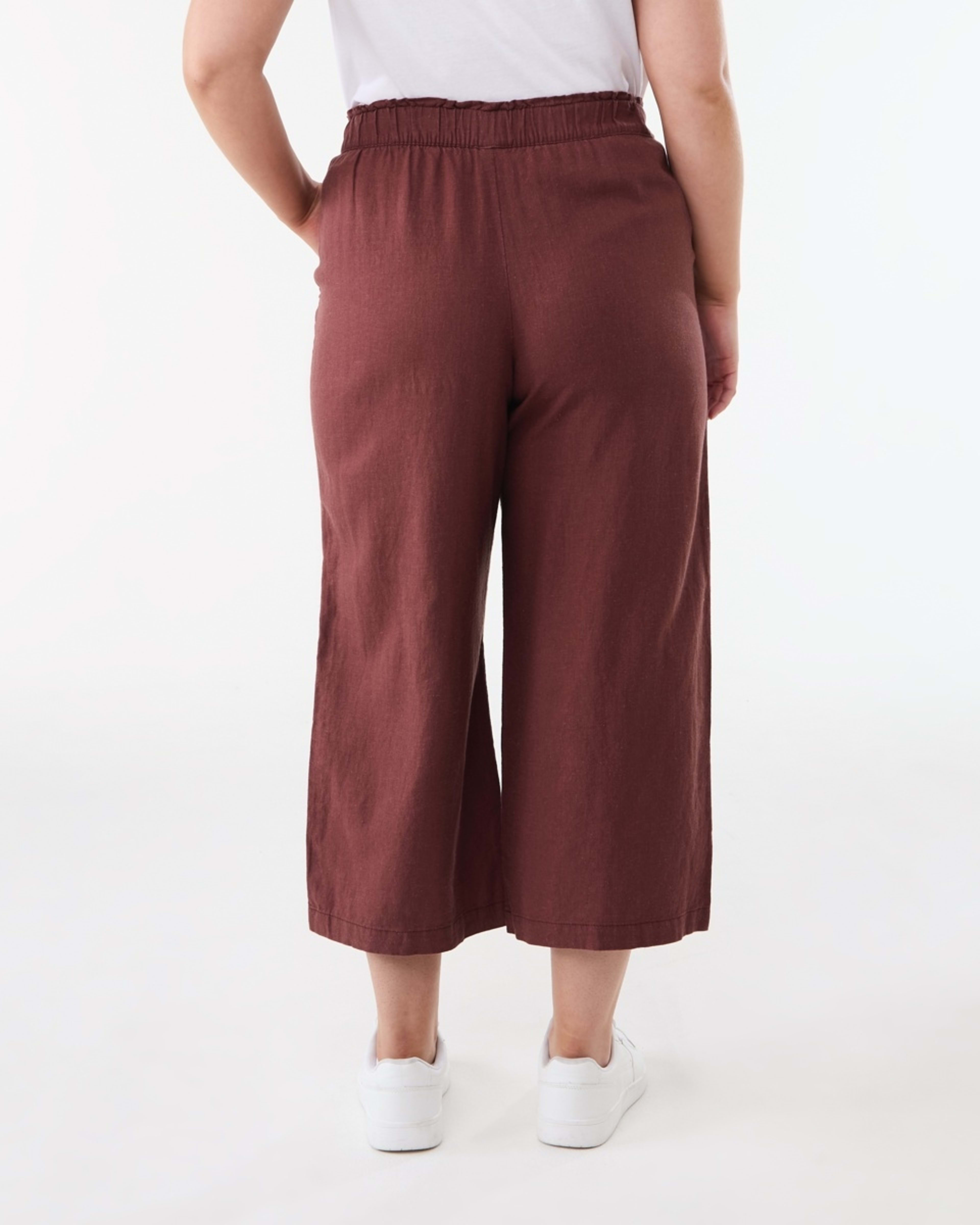 3 Linen Blend Culottes DARK HENNA, 3 of 5