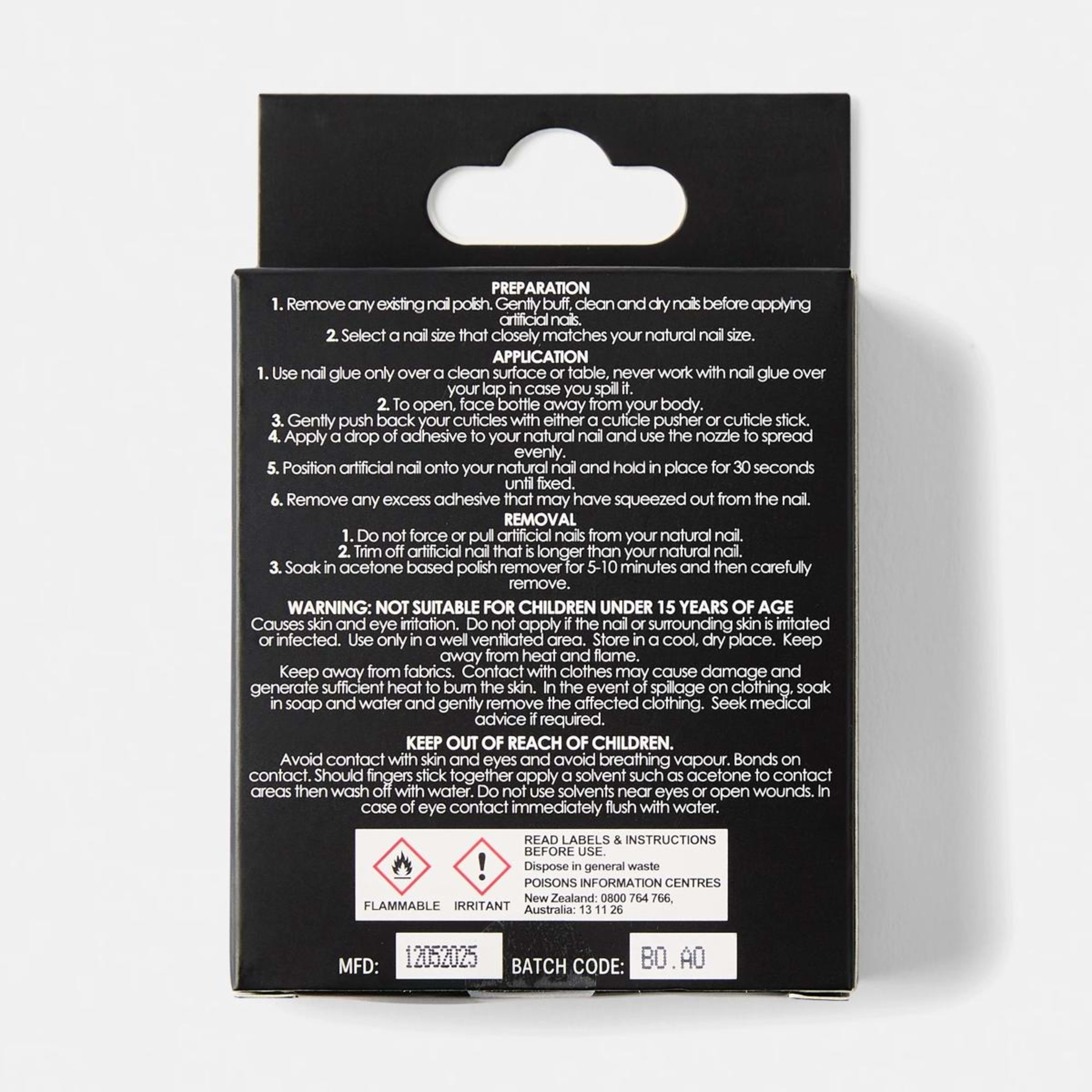 2 OXX Cosmetics 24 Pack Artificial Nails with Adhesive - Stiletto Shape, Butterfly, 2 of 5