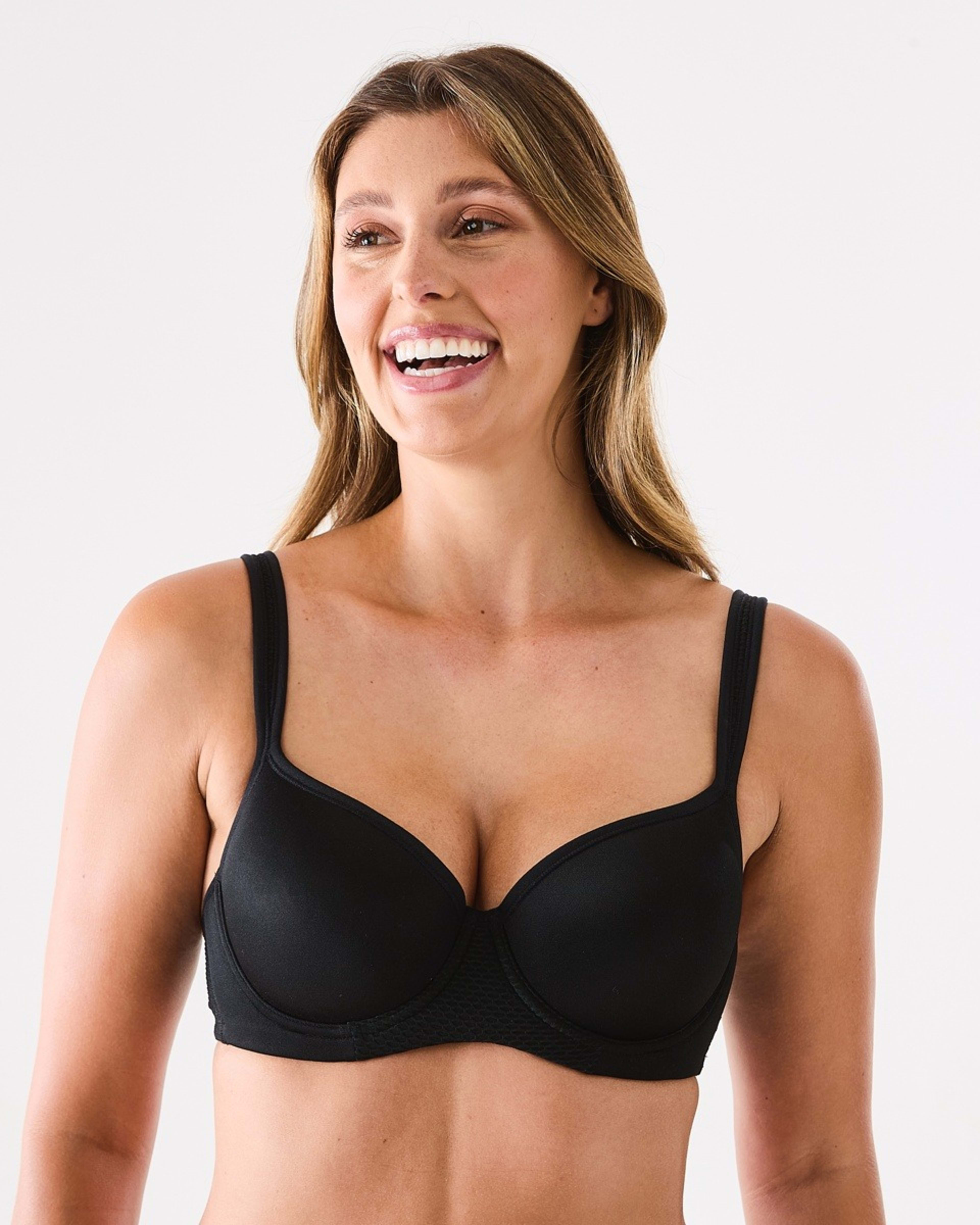 4 2 Pack Active Womens Sports Underwire Padded Medium Support Bra BLACK, WHITE, 4 of 9