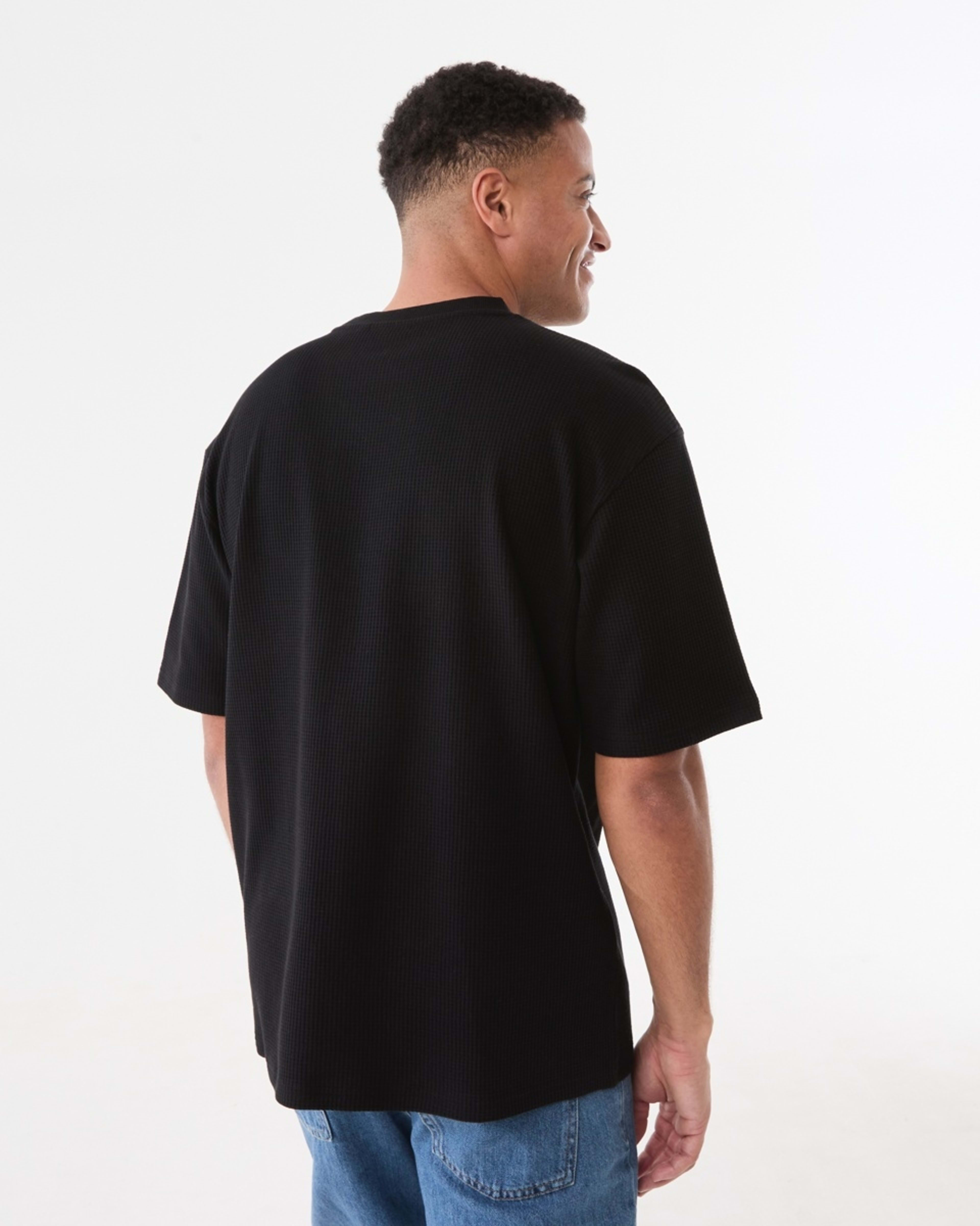 3 Oversized Waffle T-shirt BLACK, 3 of 5