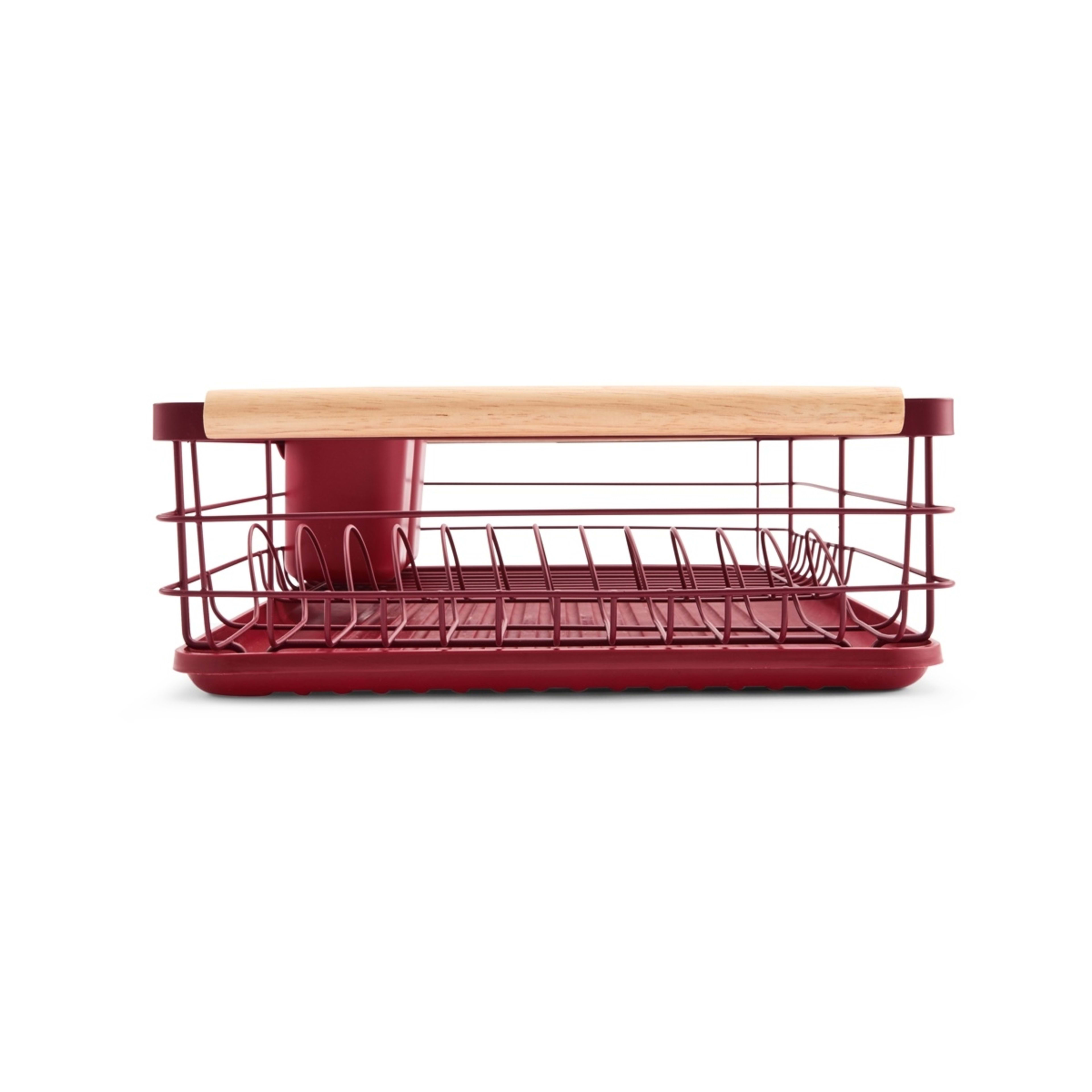 6 Red Wooden Handle Dish Rack, 6 of 10