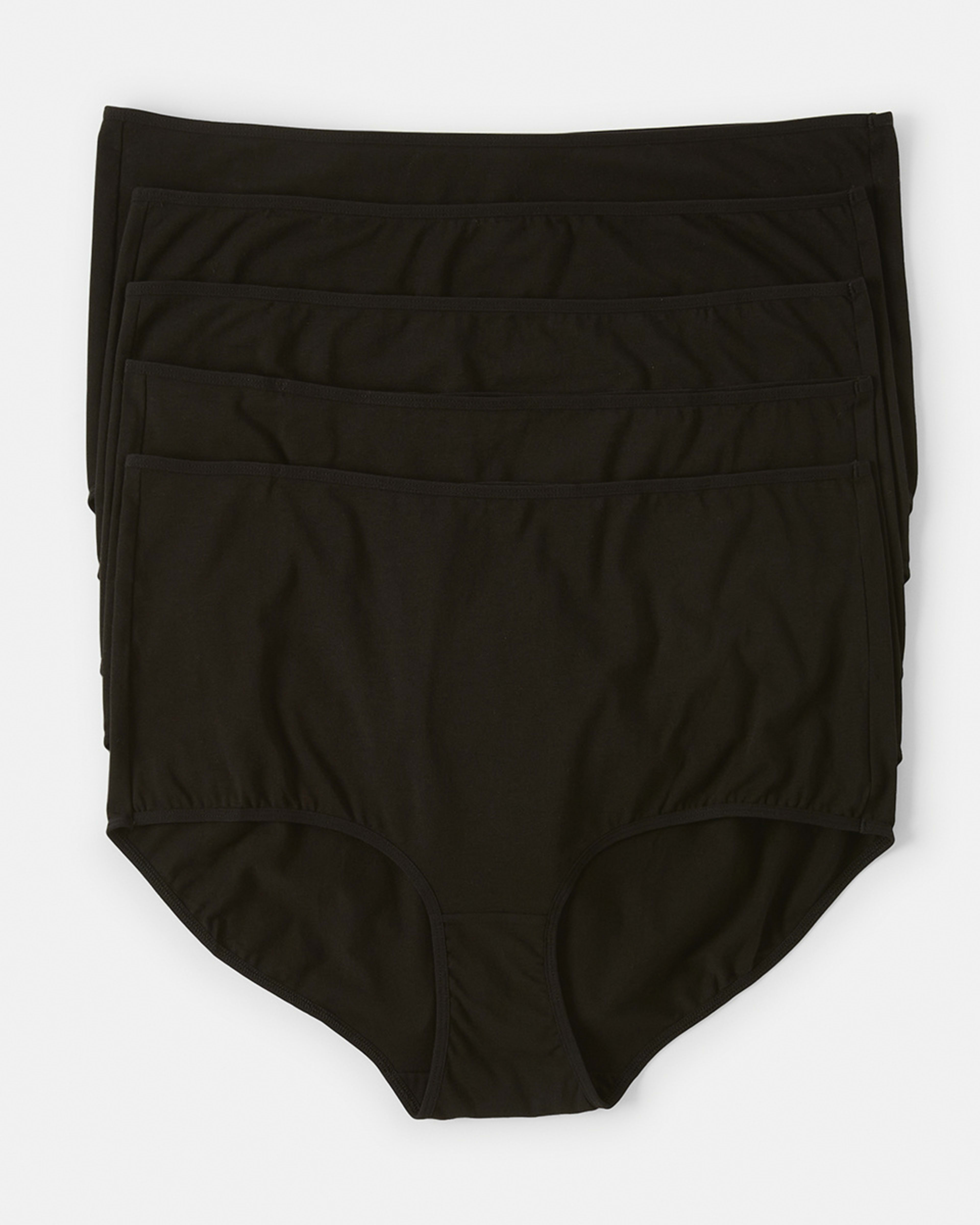 1 5 Pack Curve Cotton Stretch Full Briefs Black, 1 of 6