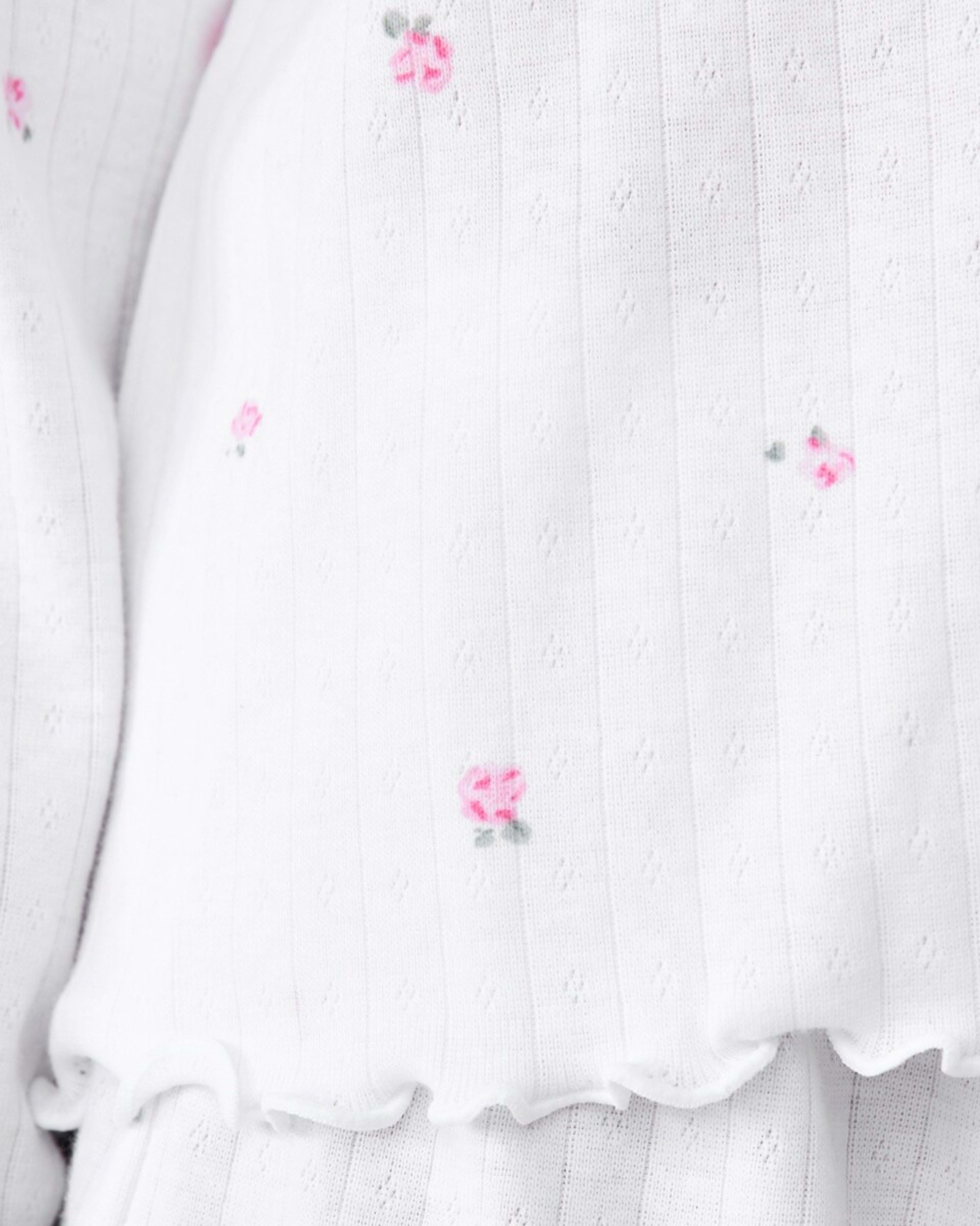 4 Long Sleeve Pointelle Pyjama Set Wht Rose, 4 of 9