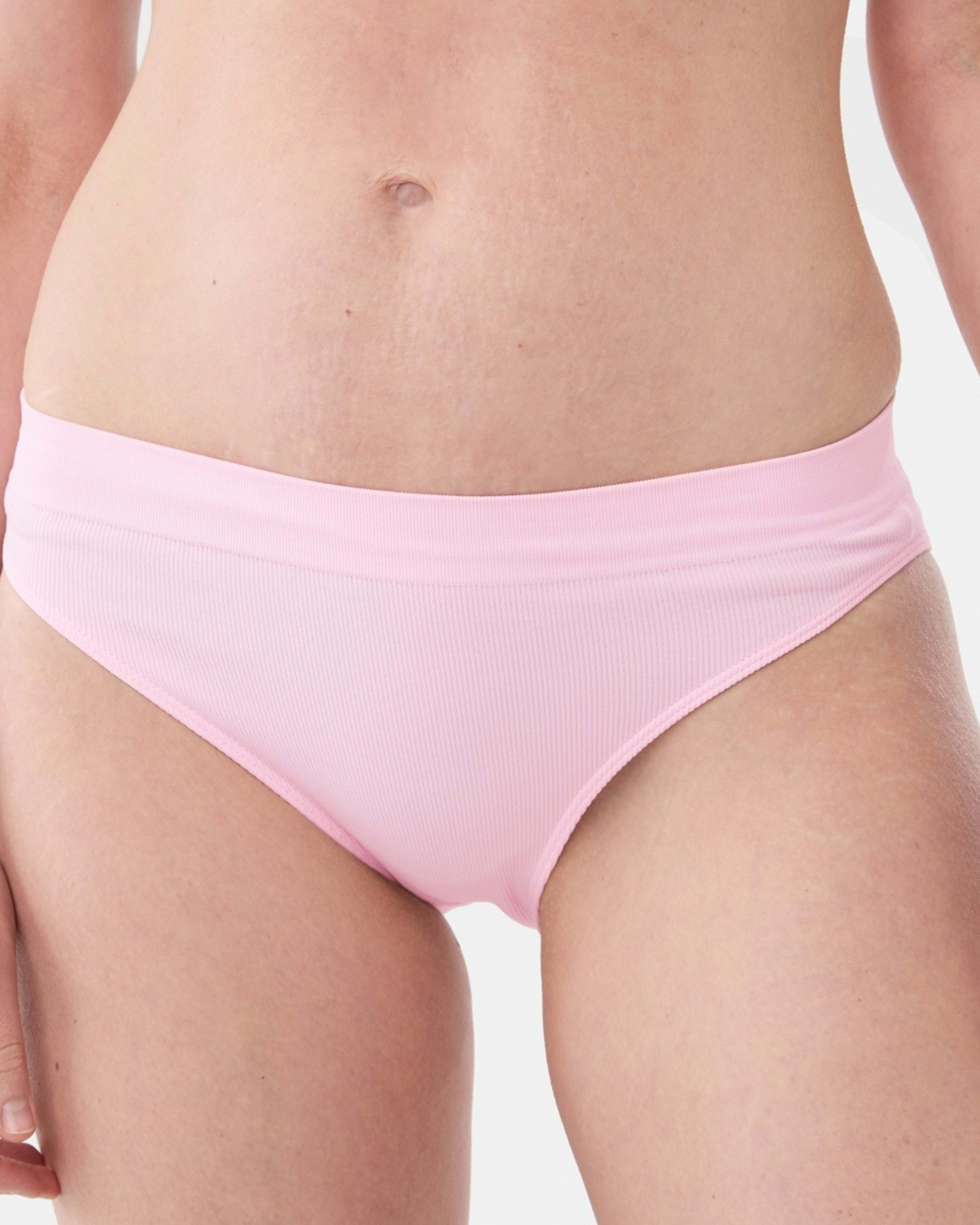 3 3 Pack Ribbed Seamfree Hi-Waist Bikini Briefs BLUE MARINE, BALLERINA, BRIGHT MINT, 3 of 8