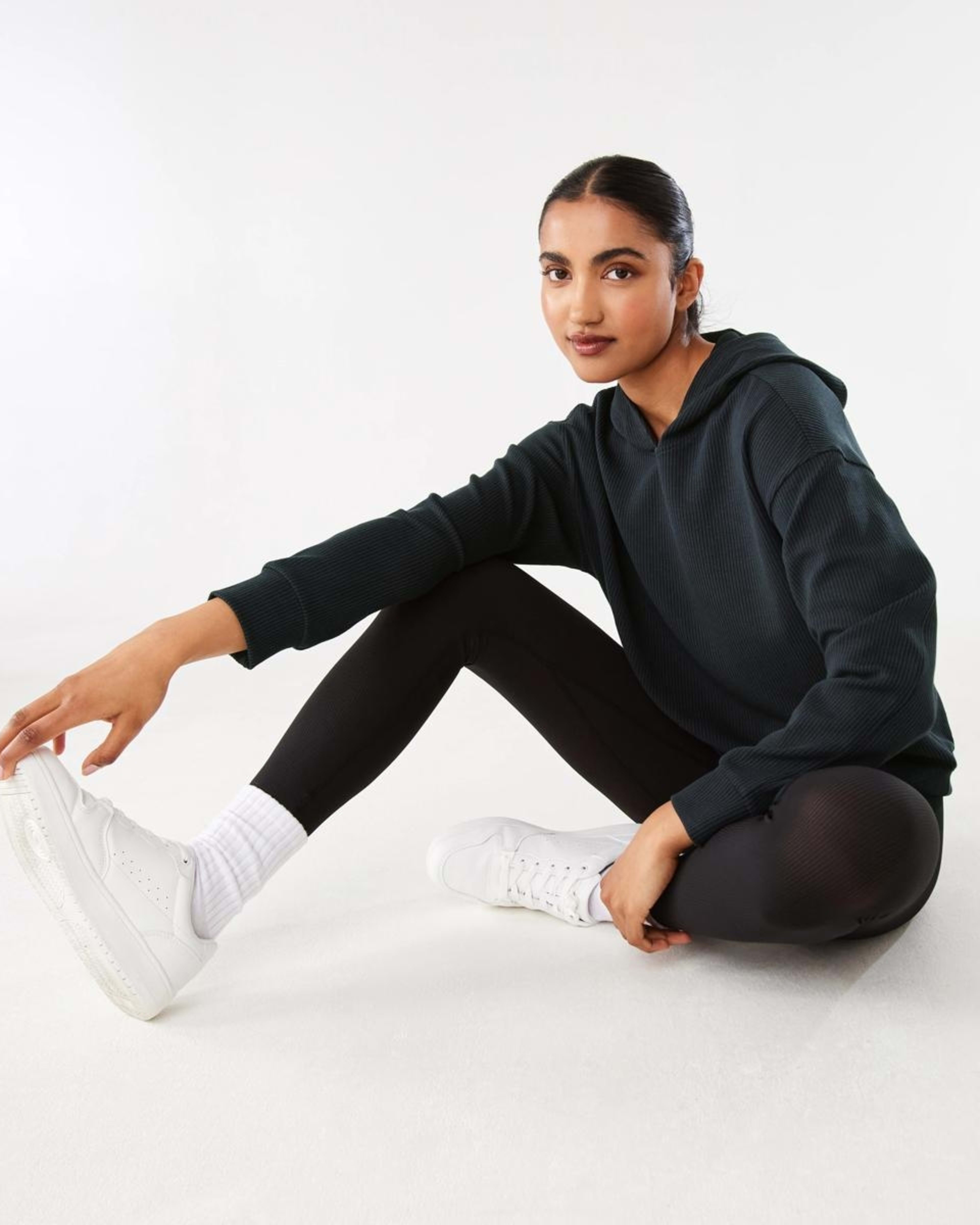 8 Active Womens Rib Leggings BLACK, 8 of 9