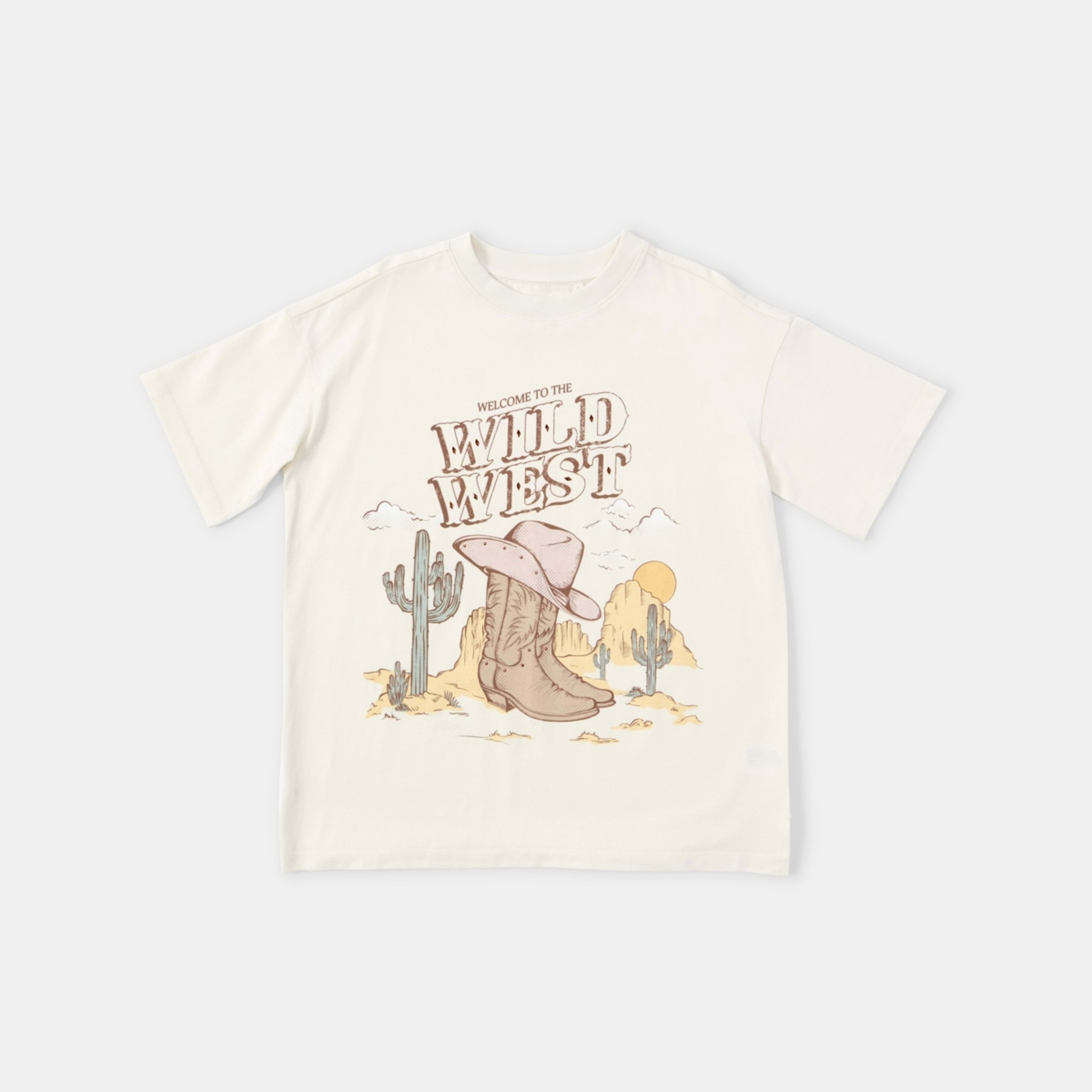 9 Oversized T-shirt Cowgirl Wildwest Cream, 9 of 10