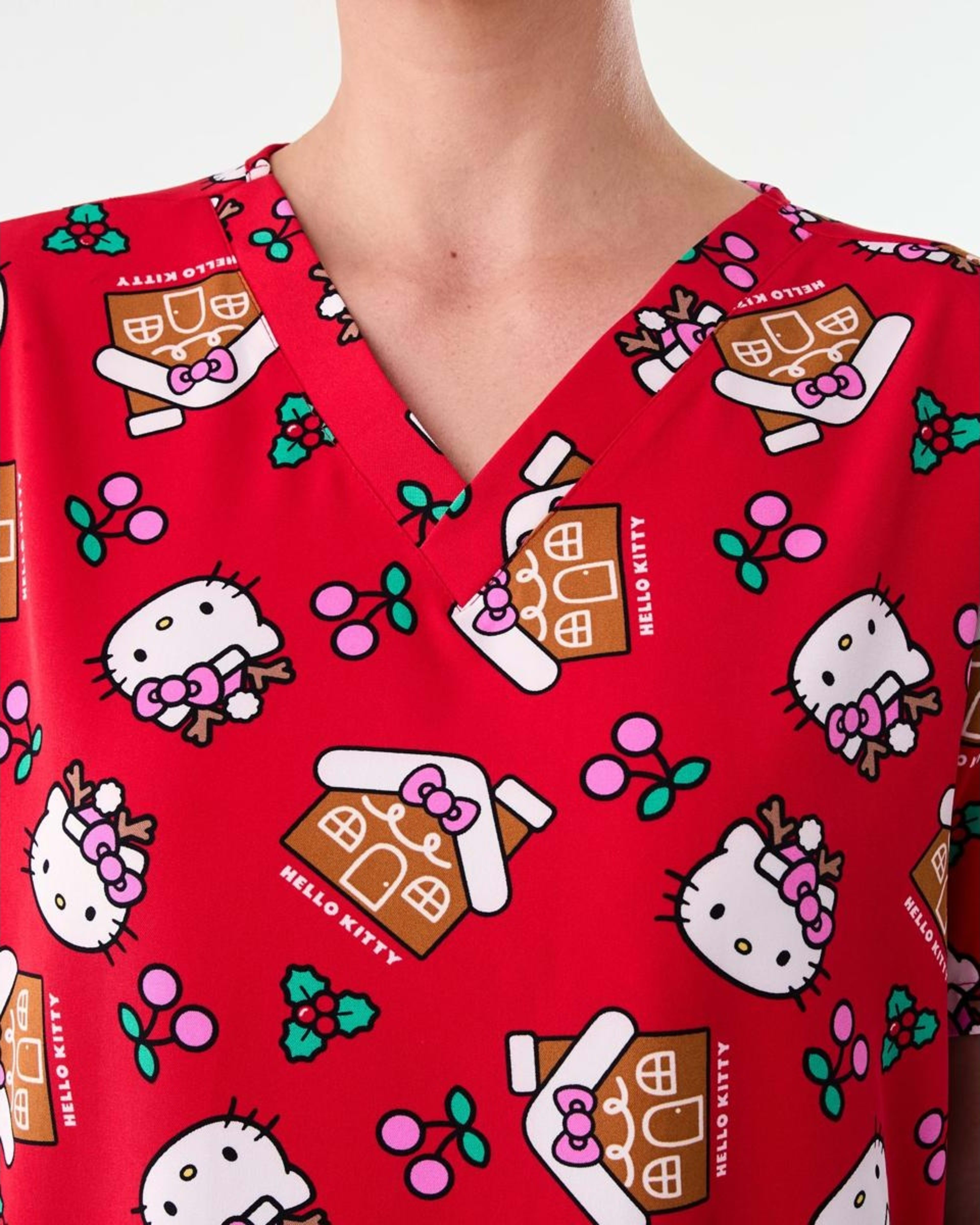 5 Workwear Hello Kitty License Christmas Scrub Top Hellokitty, 5 of 8