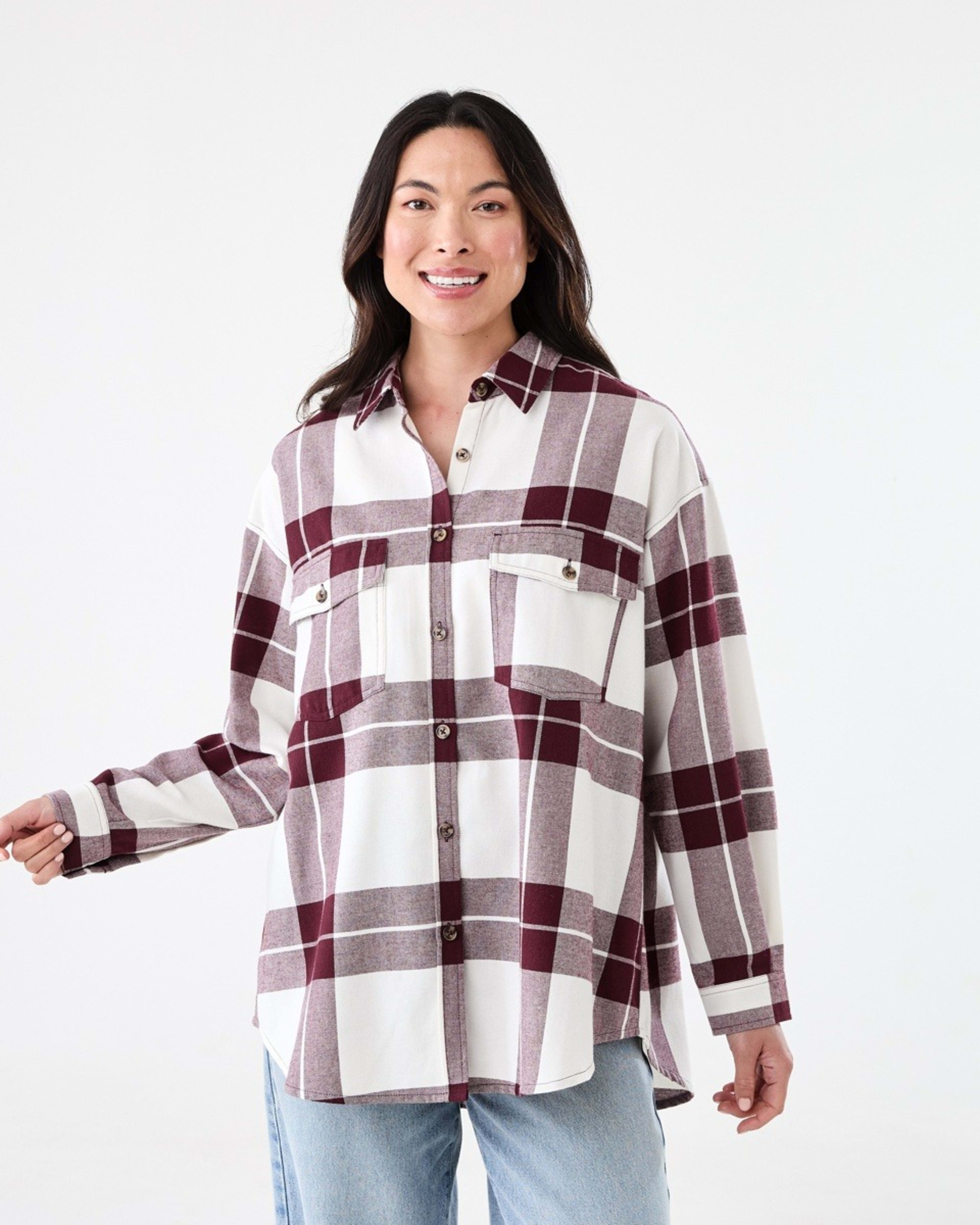1 Long Sleeve Brushed Check Shirt Abi Check, 1 of 7