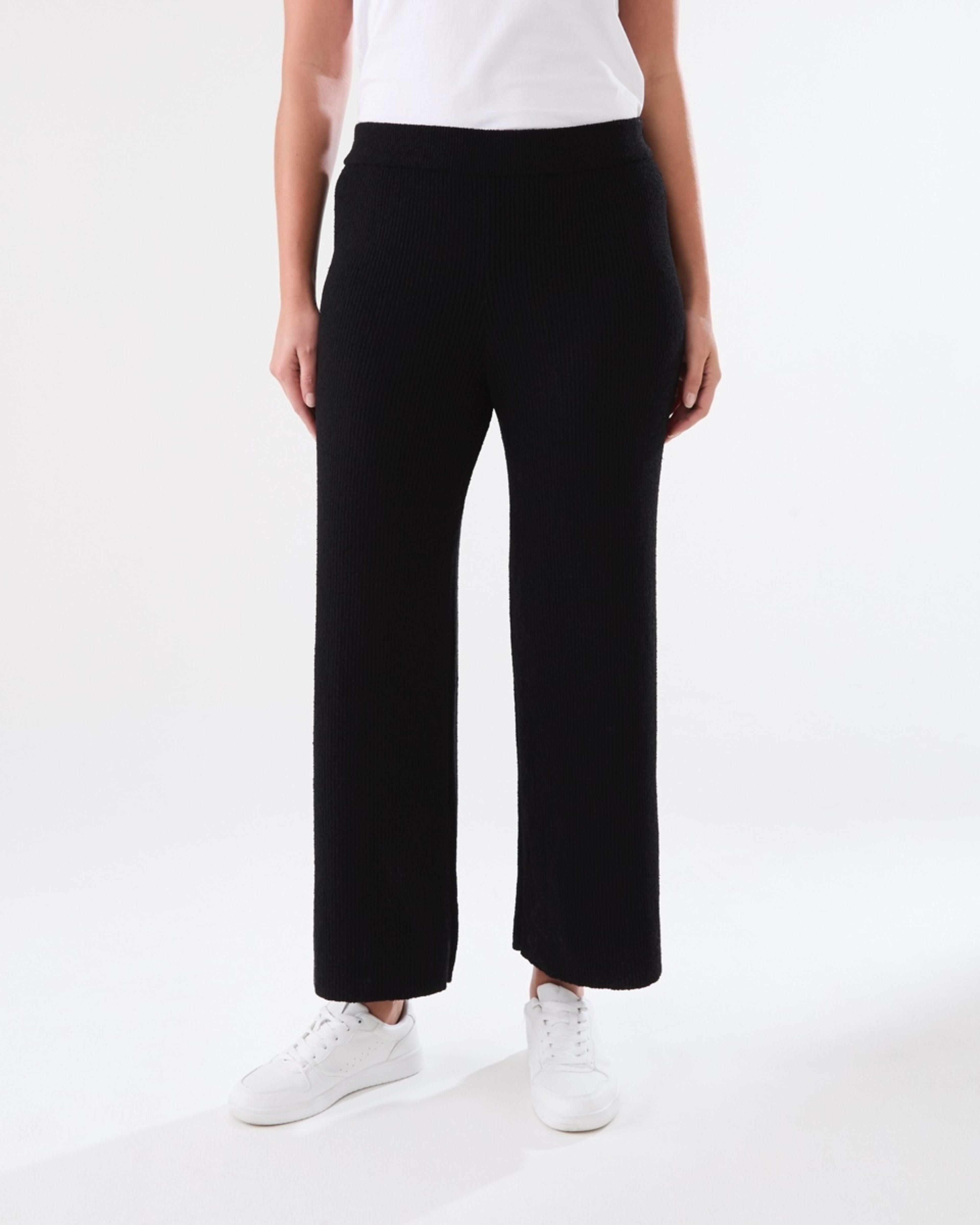 1 Wide True Knit Ankle Pants BLACK, 1 of 5