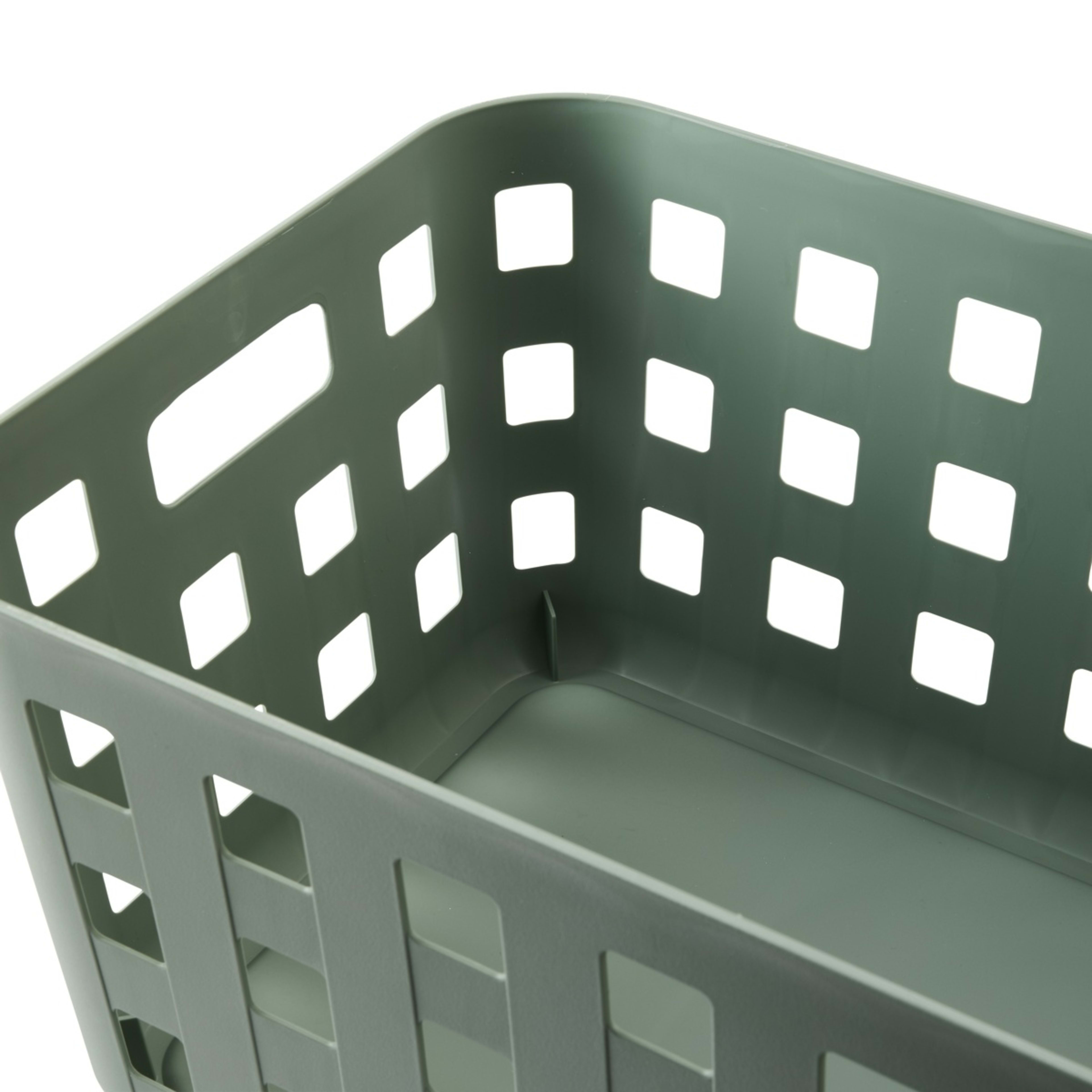 7 28L Rectangle Trellis Basket with Lid - Green, 7 of 9