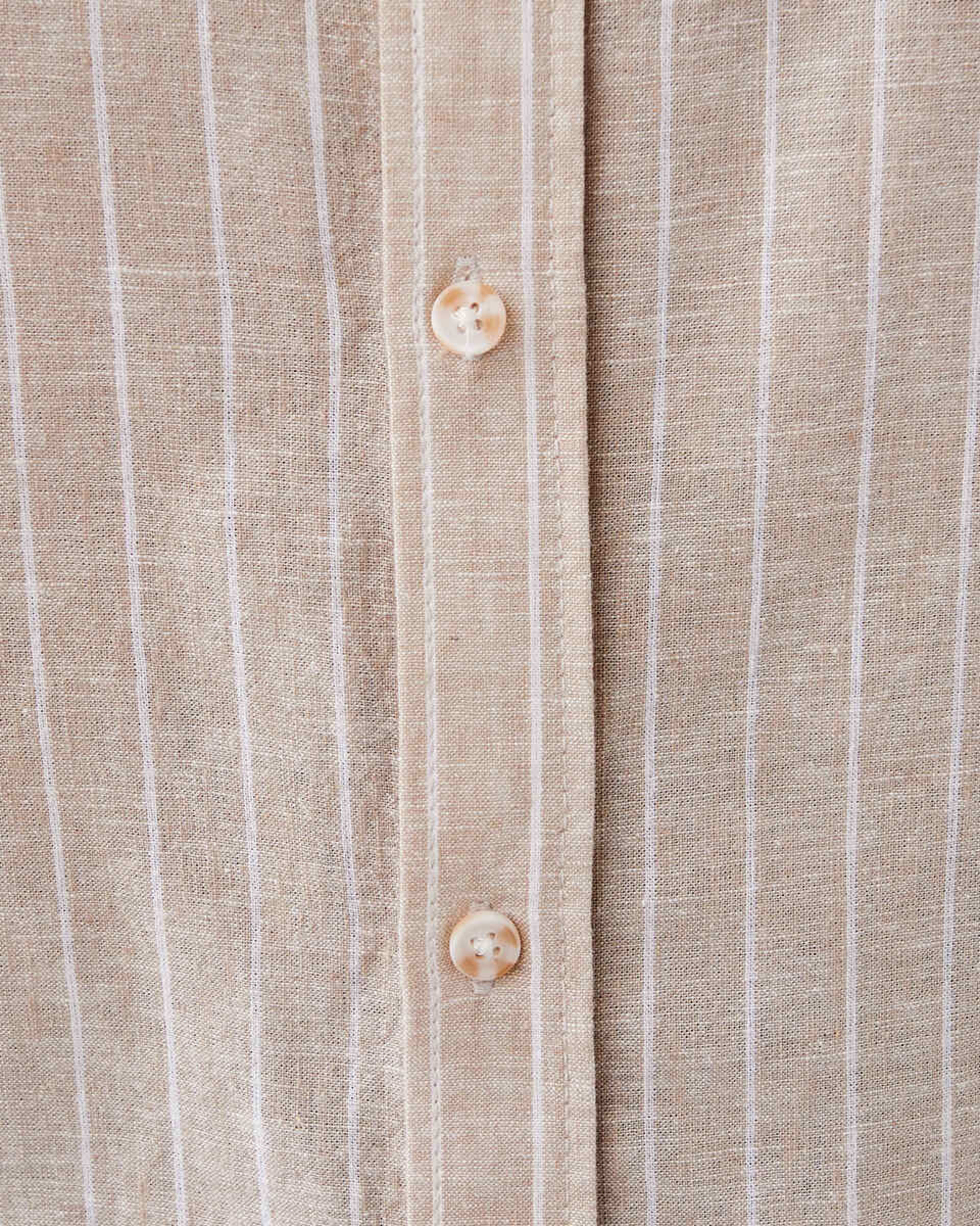 5 Long Sleeve Stripe Linen Blend Shirt Nat Stripe, 5 of 6
