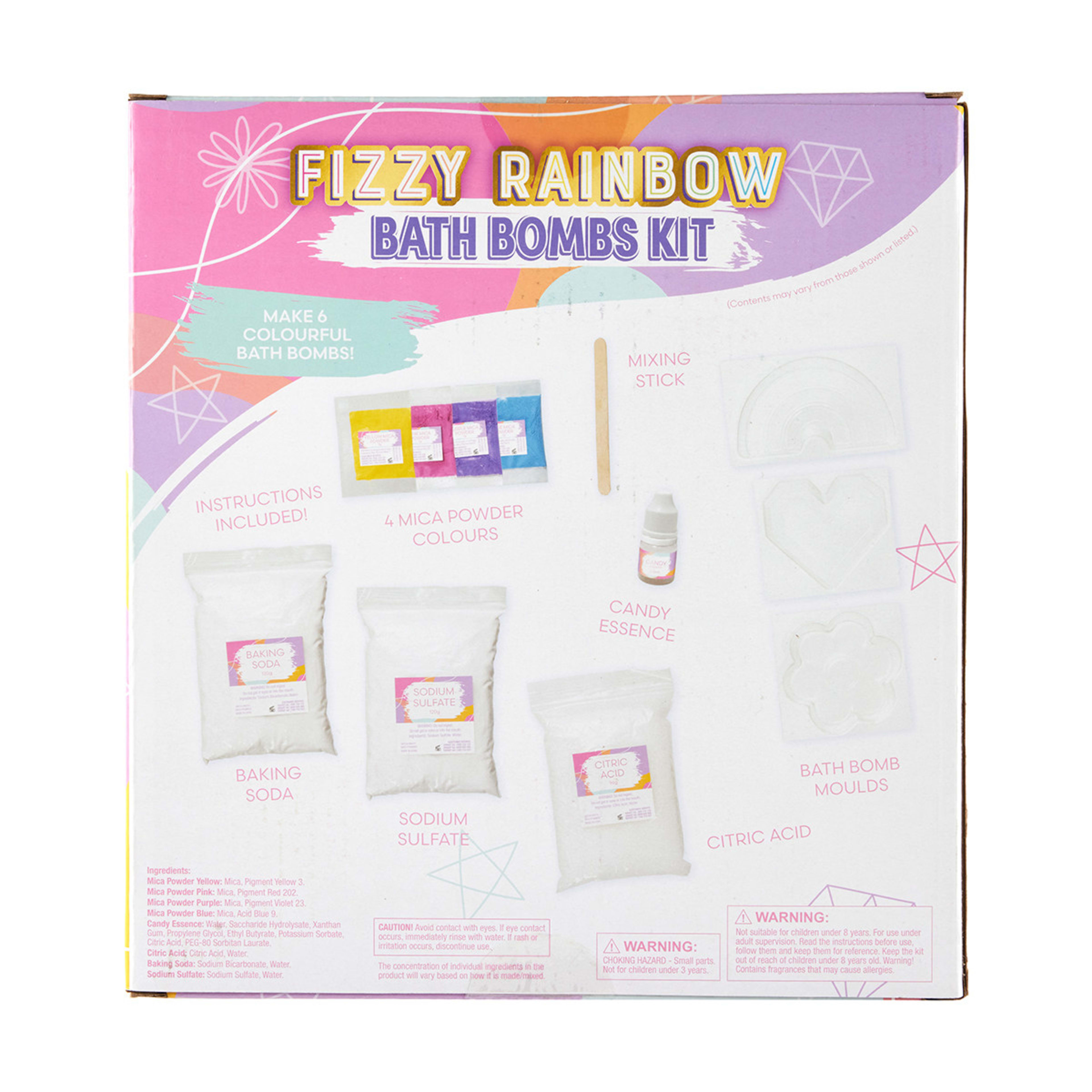 Fizzy Rainbow Bath Bombs Kit Kmart