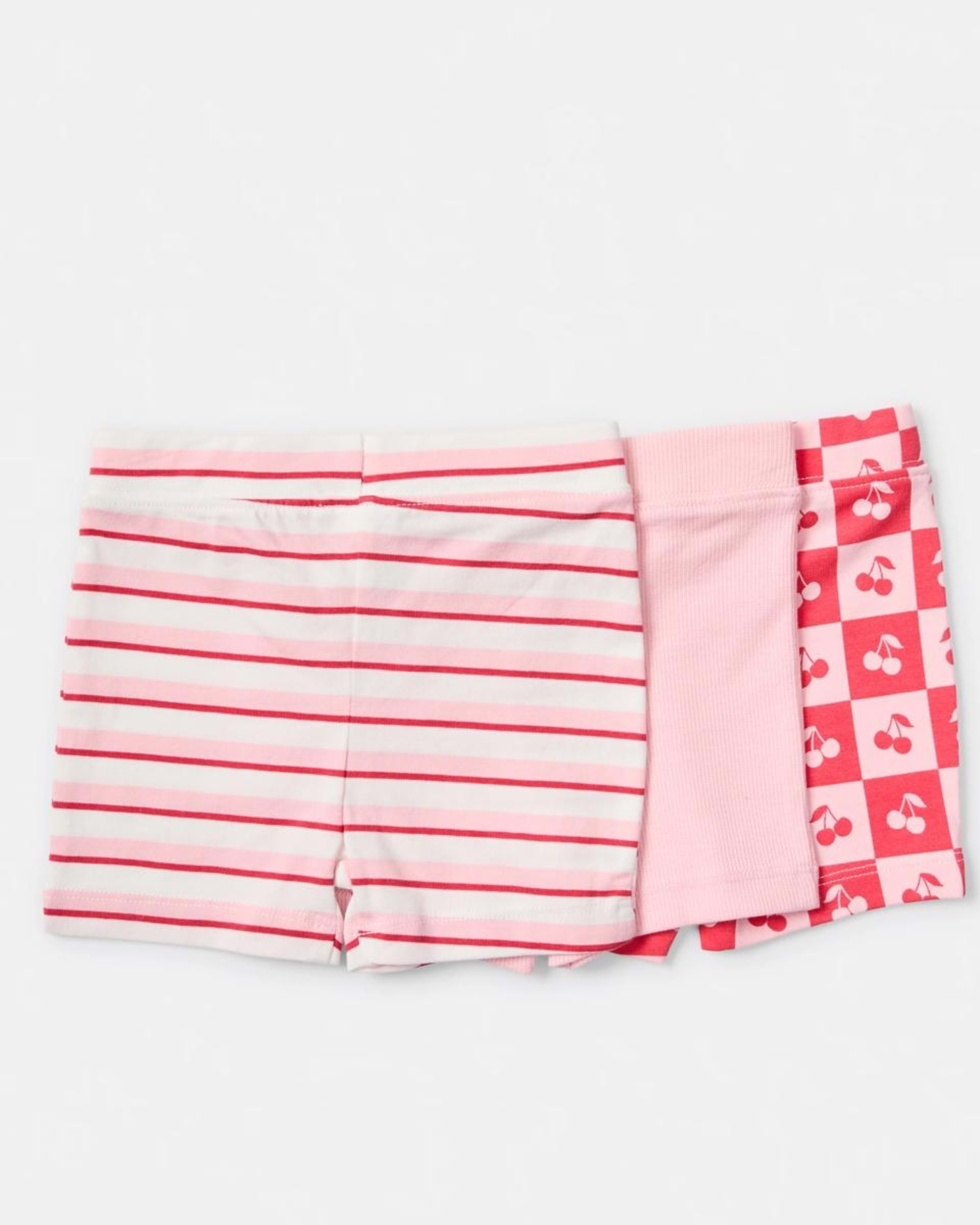 2 3 Pack Print Bike Shorts PINK CHERRY STRIPE, 2 of 8