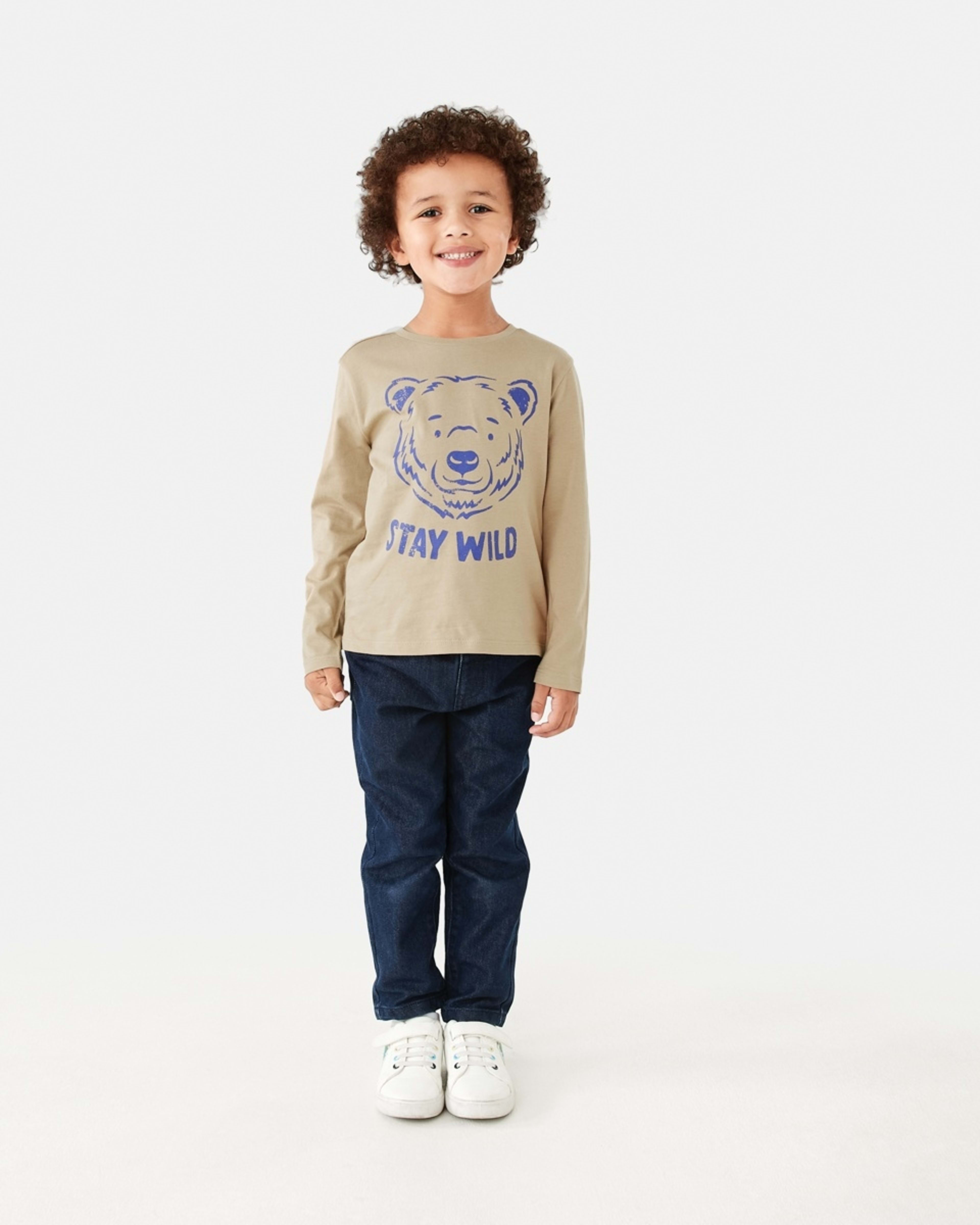 5 Long Sleeve Print T-shirt Beige Bear, 5 of 8