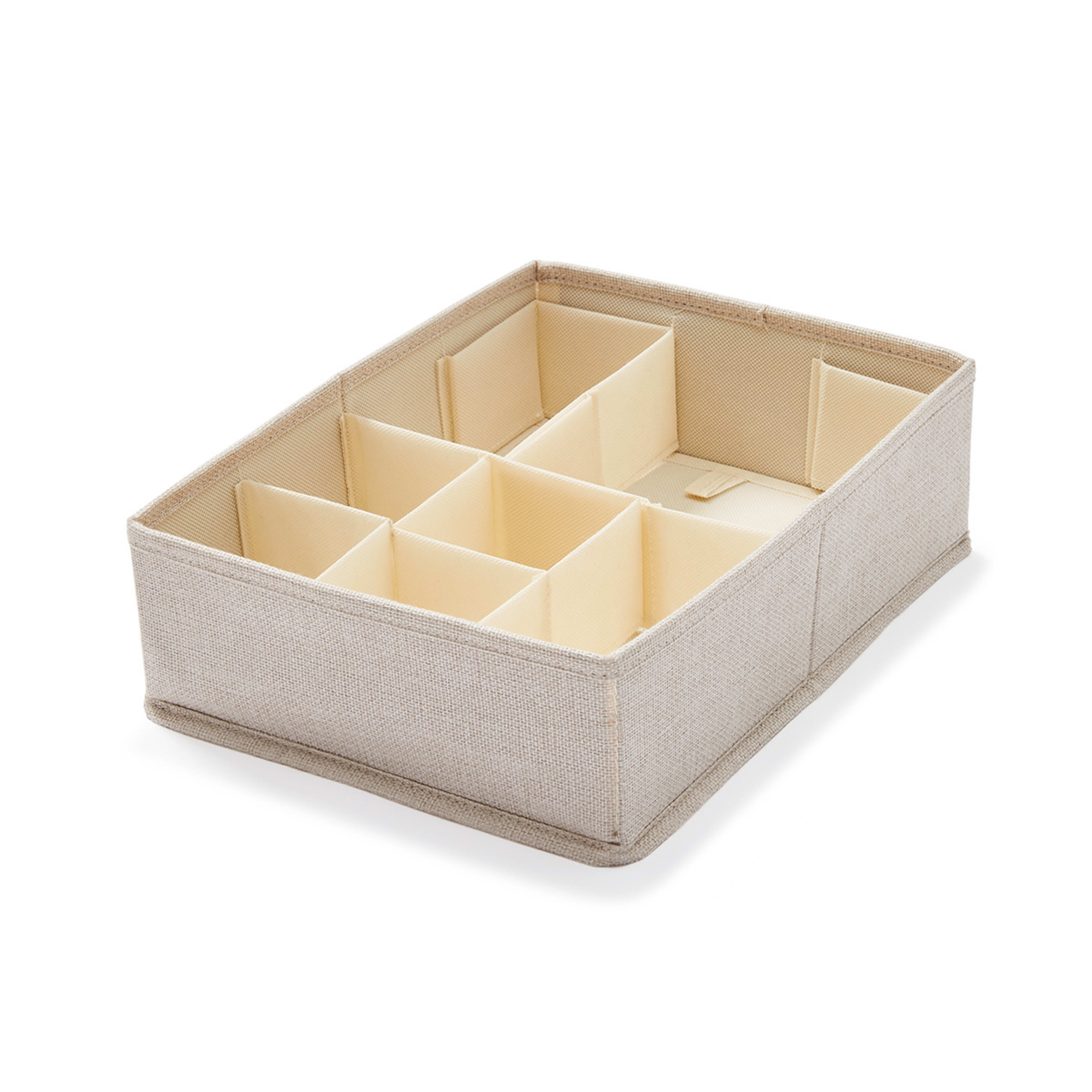 7 12 Grids Linen Look Adjustable Drawer Organiser, 7 of 8