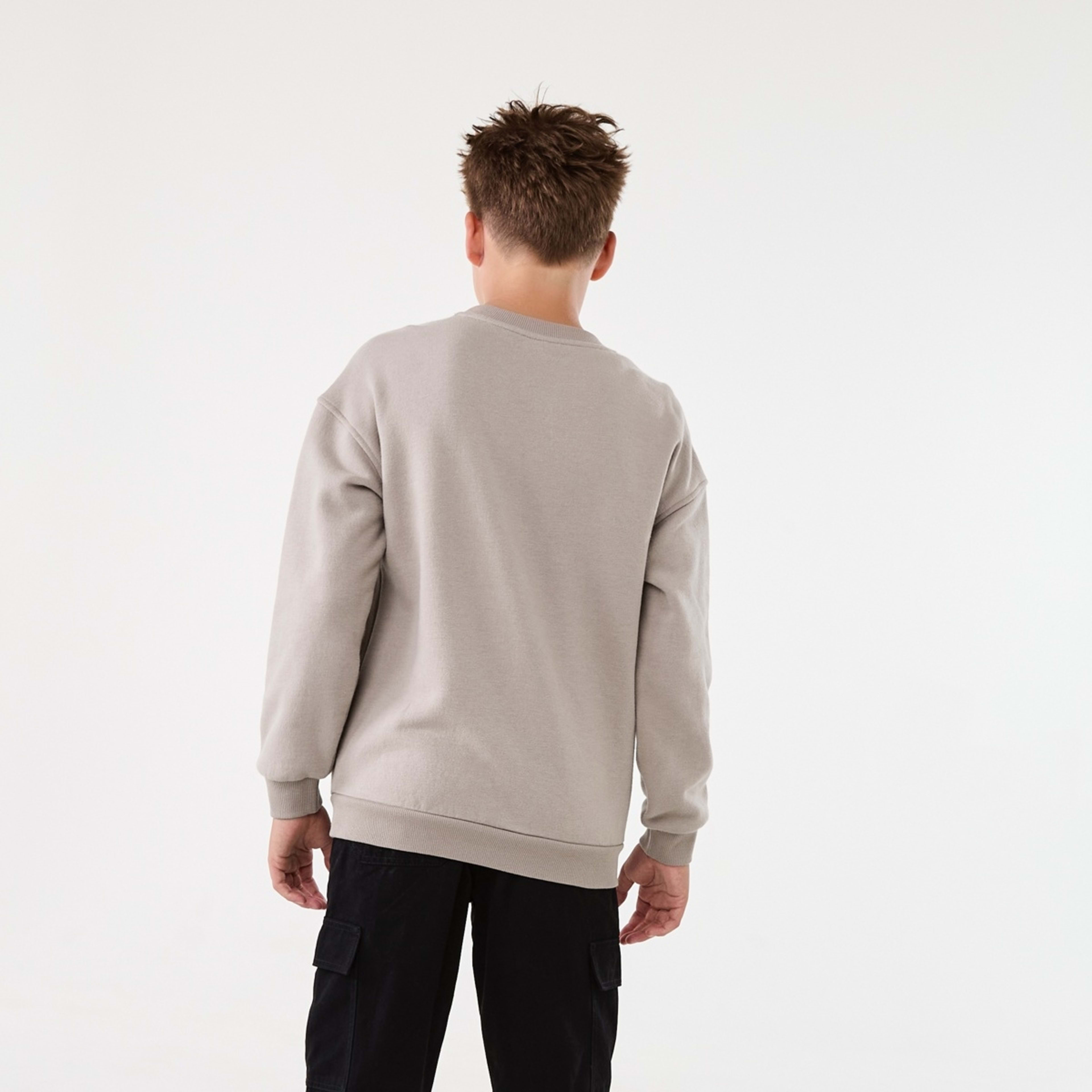 2 Oversized Graphic Crew Neck Sweatshirt Oxford Varsity Moon Rocks, 2 of 8