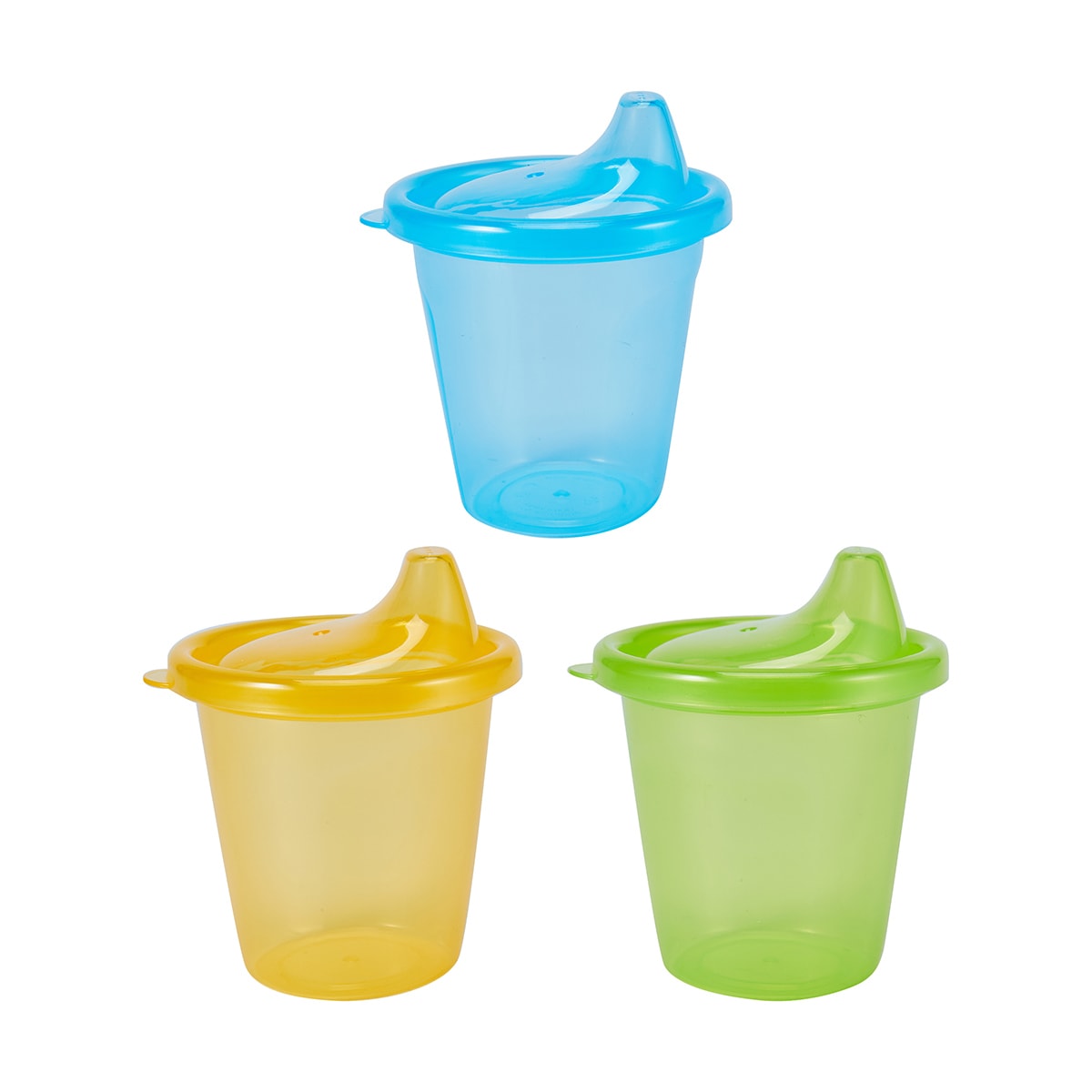 6 Pack Reusable Cups with Hard Spout Lids Kmart