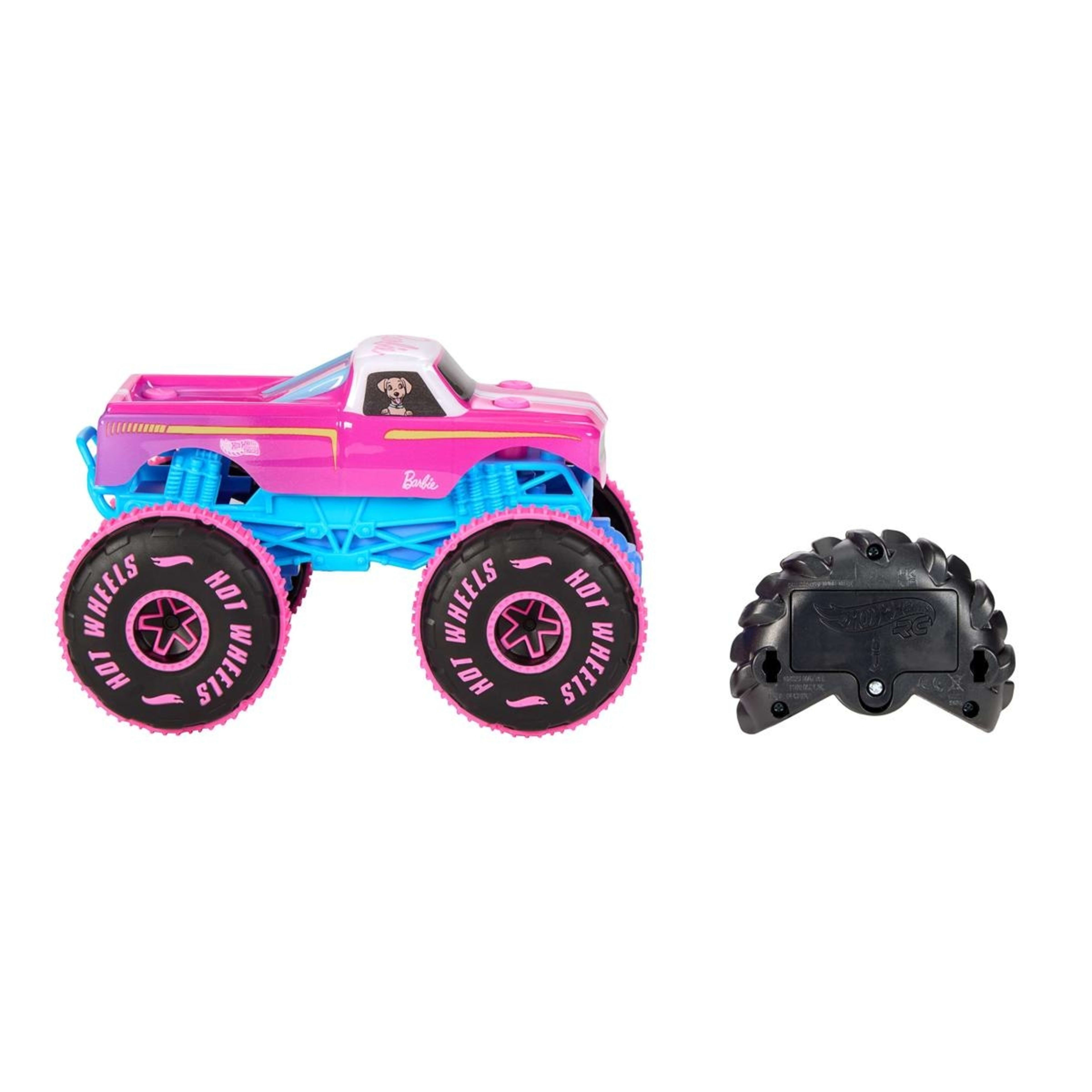 4 Hot Wheels Monster Trucks 1:24 Scale Barbie Remote Control Toy Vehicle, 4 of 6