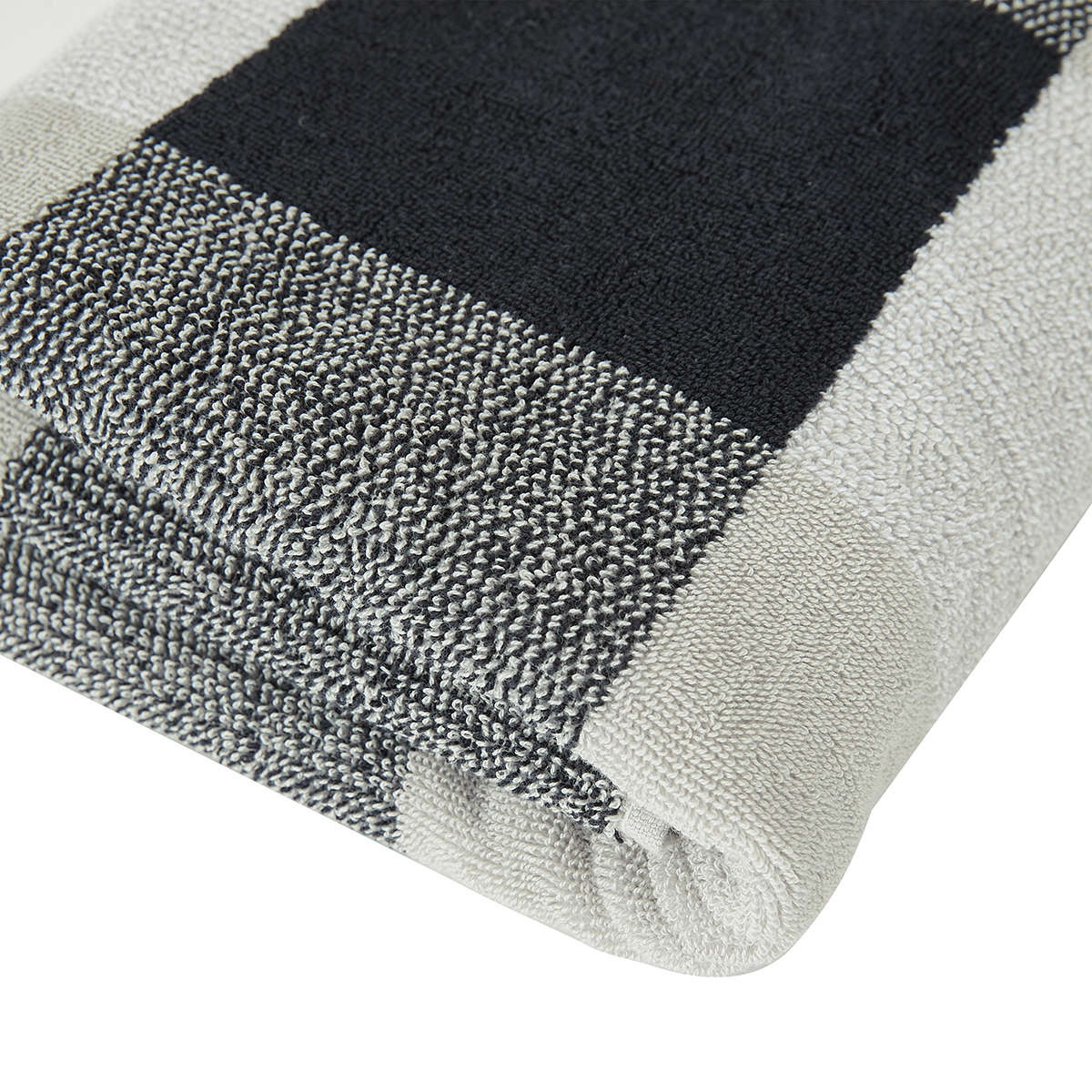 Gingham Monochrome Bath Towel Kmart