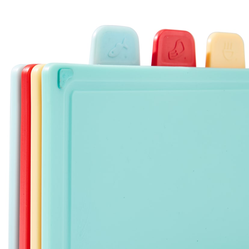 Set of 4 Chopping Boards with Stand Kmart