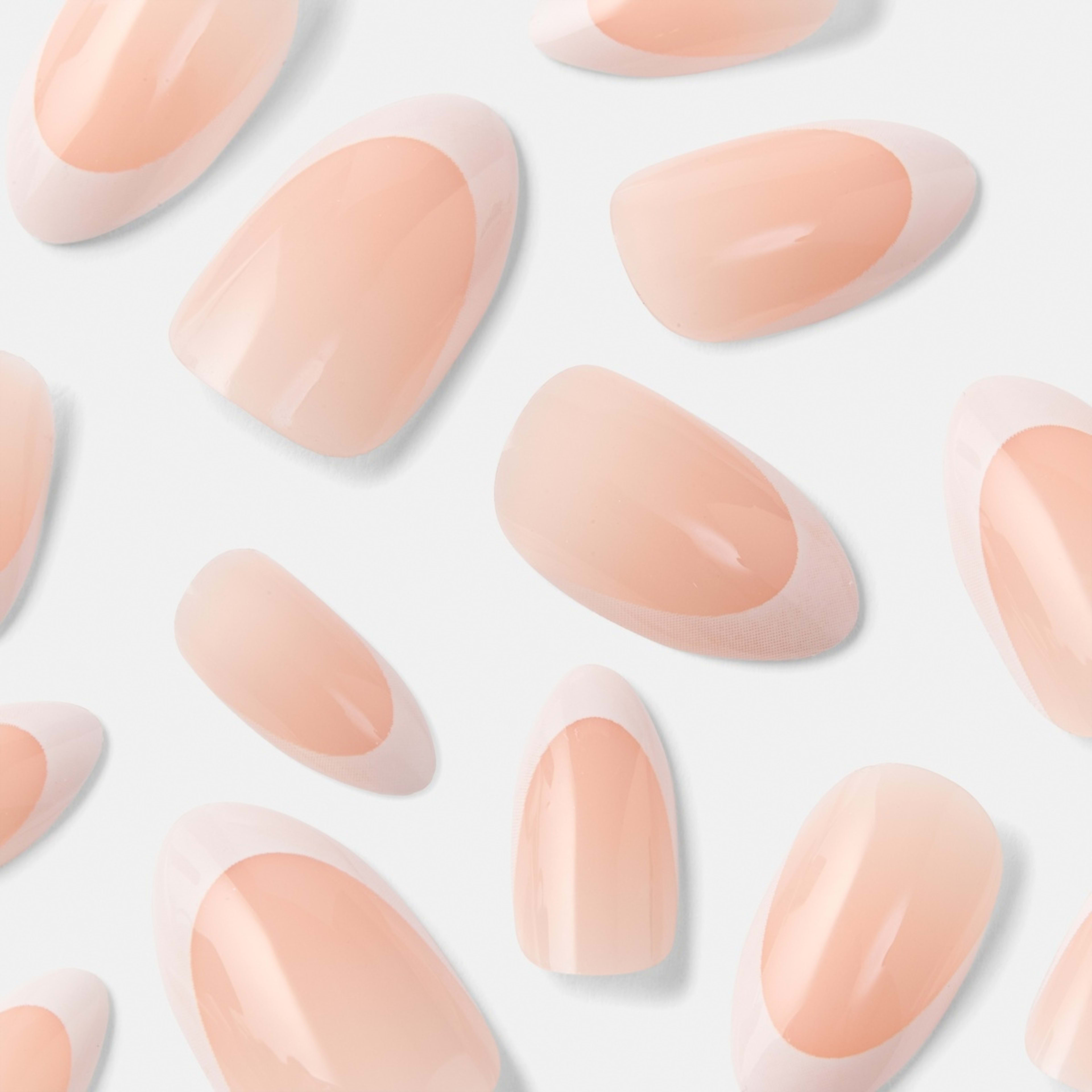 4 OXX Cosmetics 100 Pack Artificial Nails with Adhesive - Almond Shape, French Tip, 4 of 5