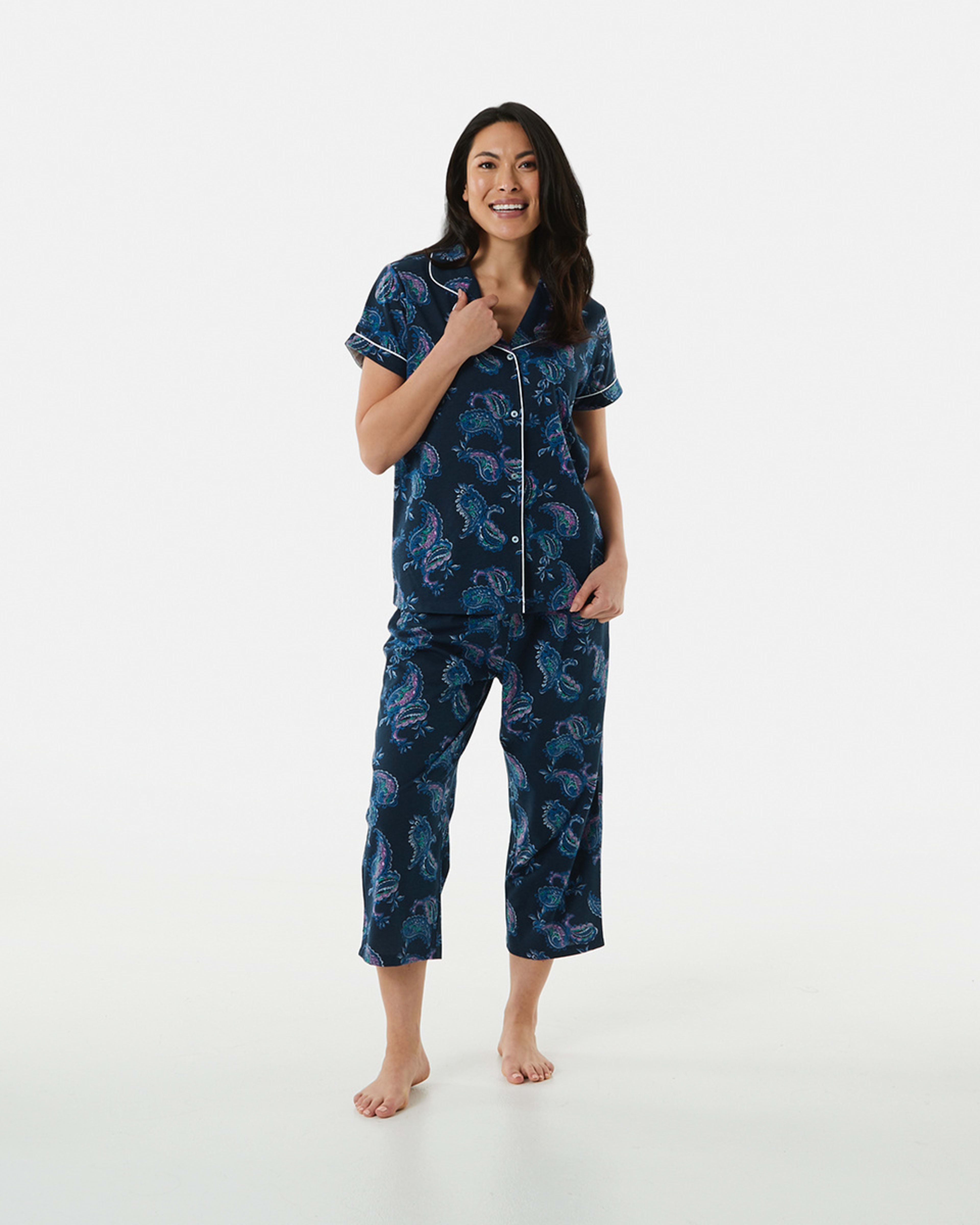 Short Sleeve Top and 3/4 Pants Pyjama Set - Kmart