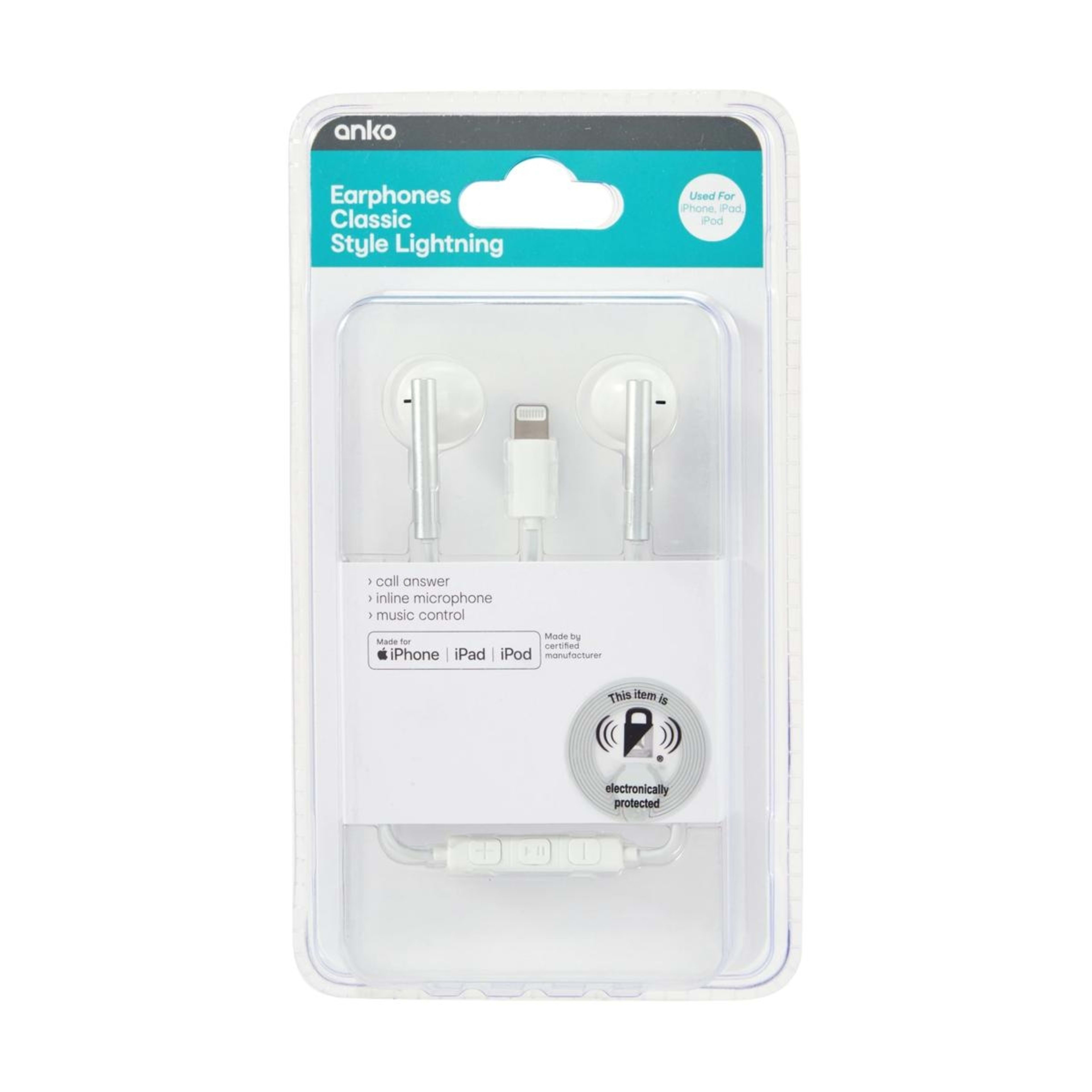 3 Classic Style Lightning Earphones - White, 3 of 4