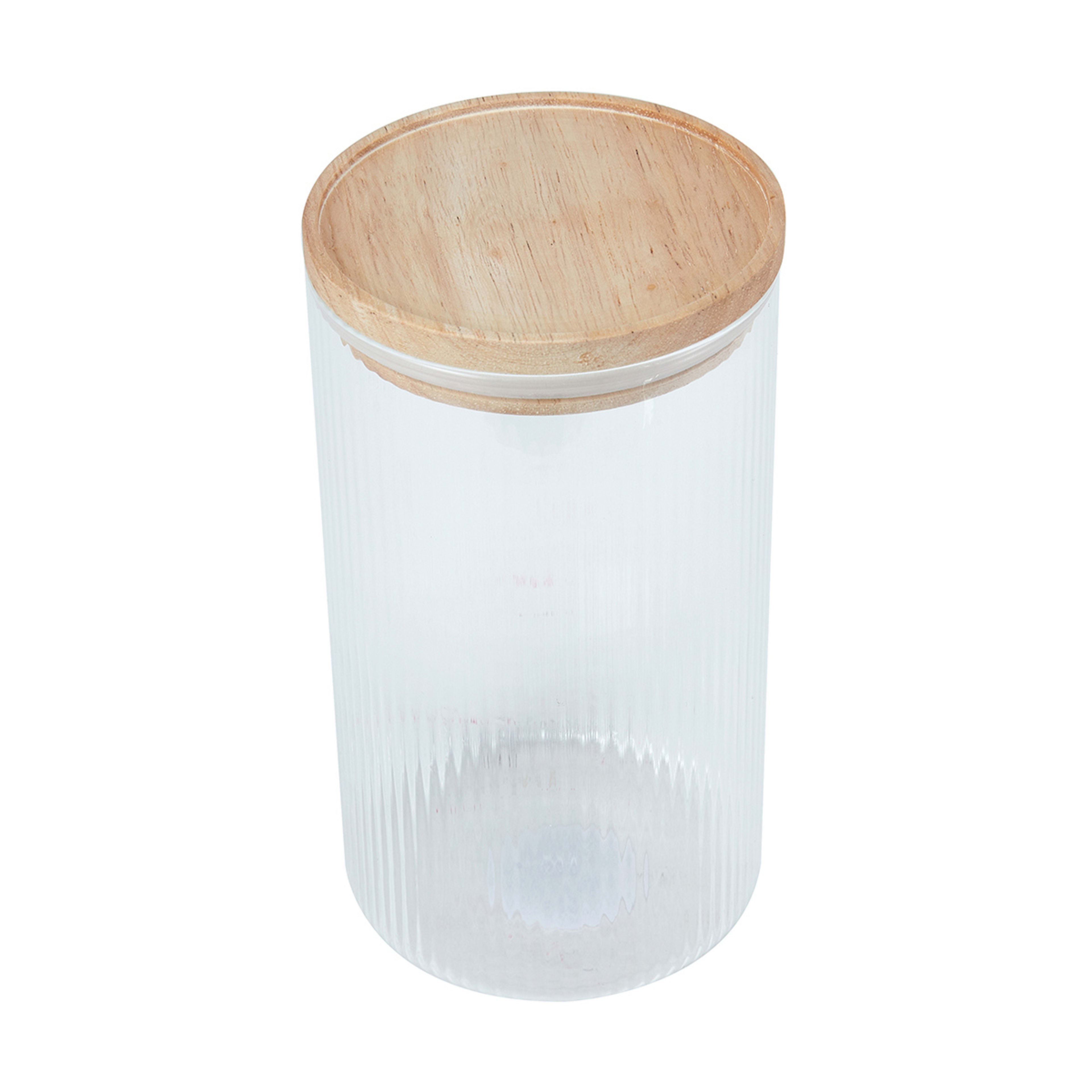 Large Ribbed Glass Canister Kmart