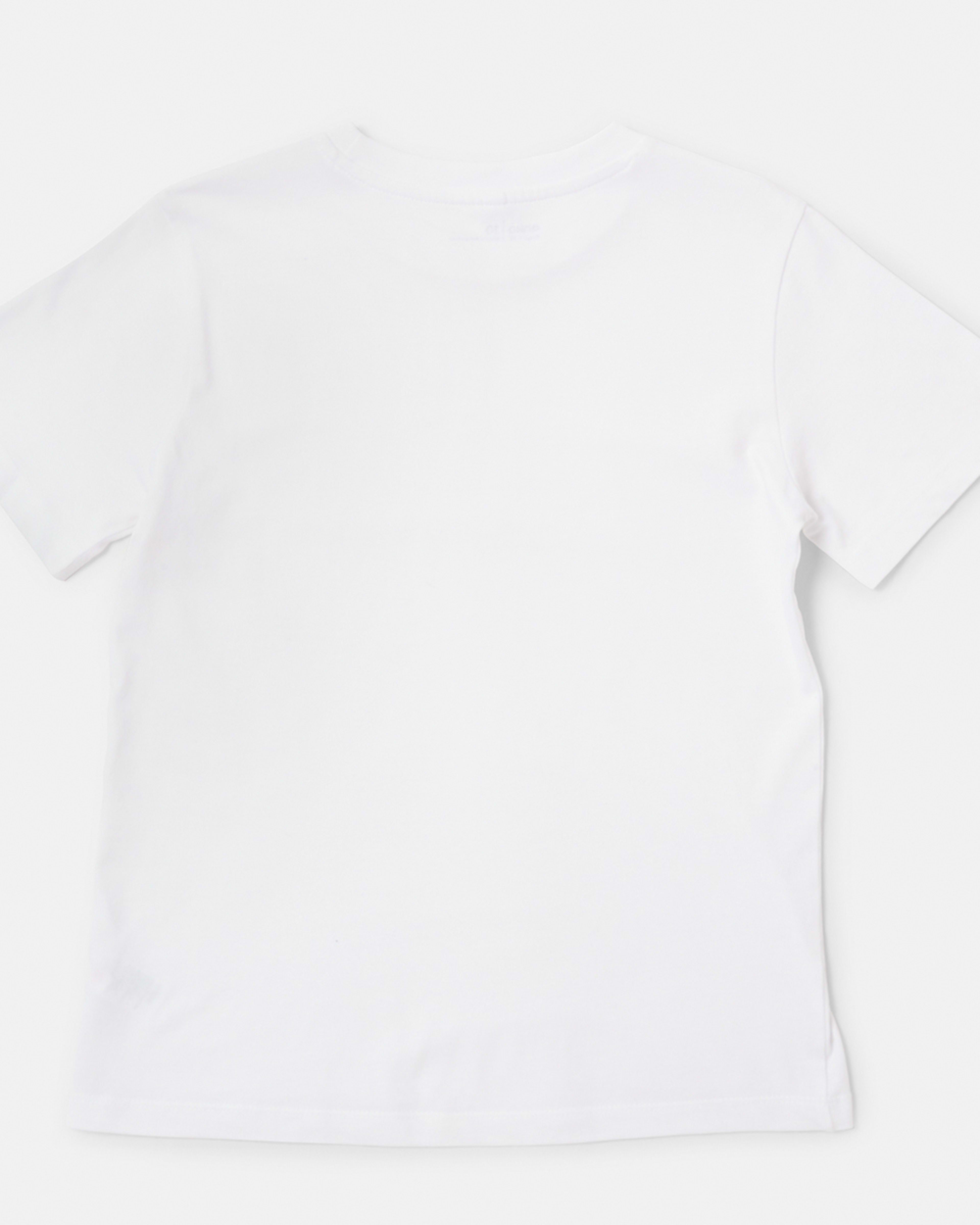 6 Short Sleeve Plain T-shirt WHITE, 6 of 7