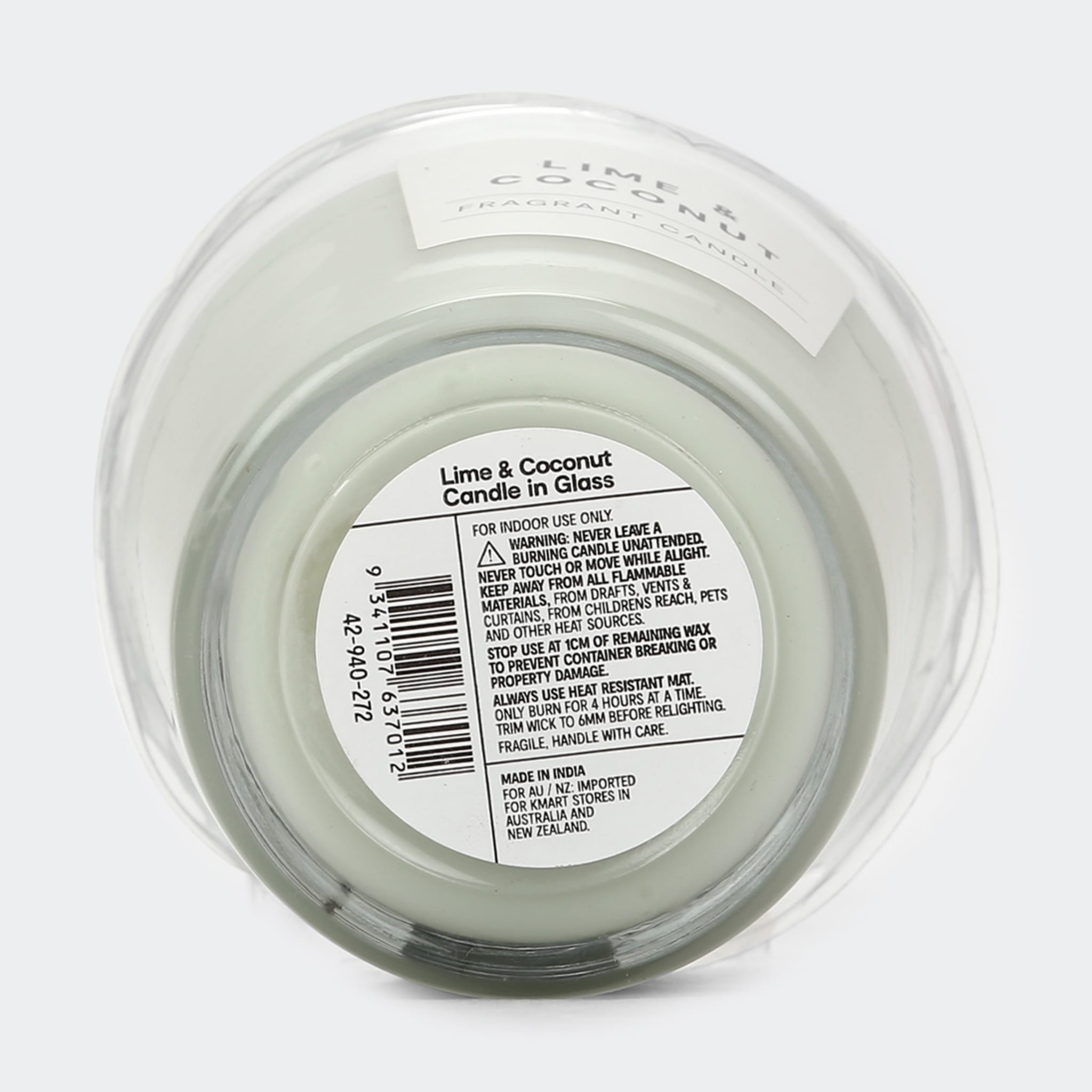 Lime and Coconut Fragrant Candle in Glass Kmart