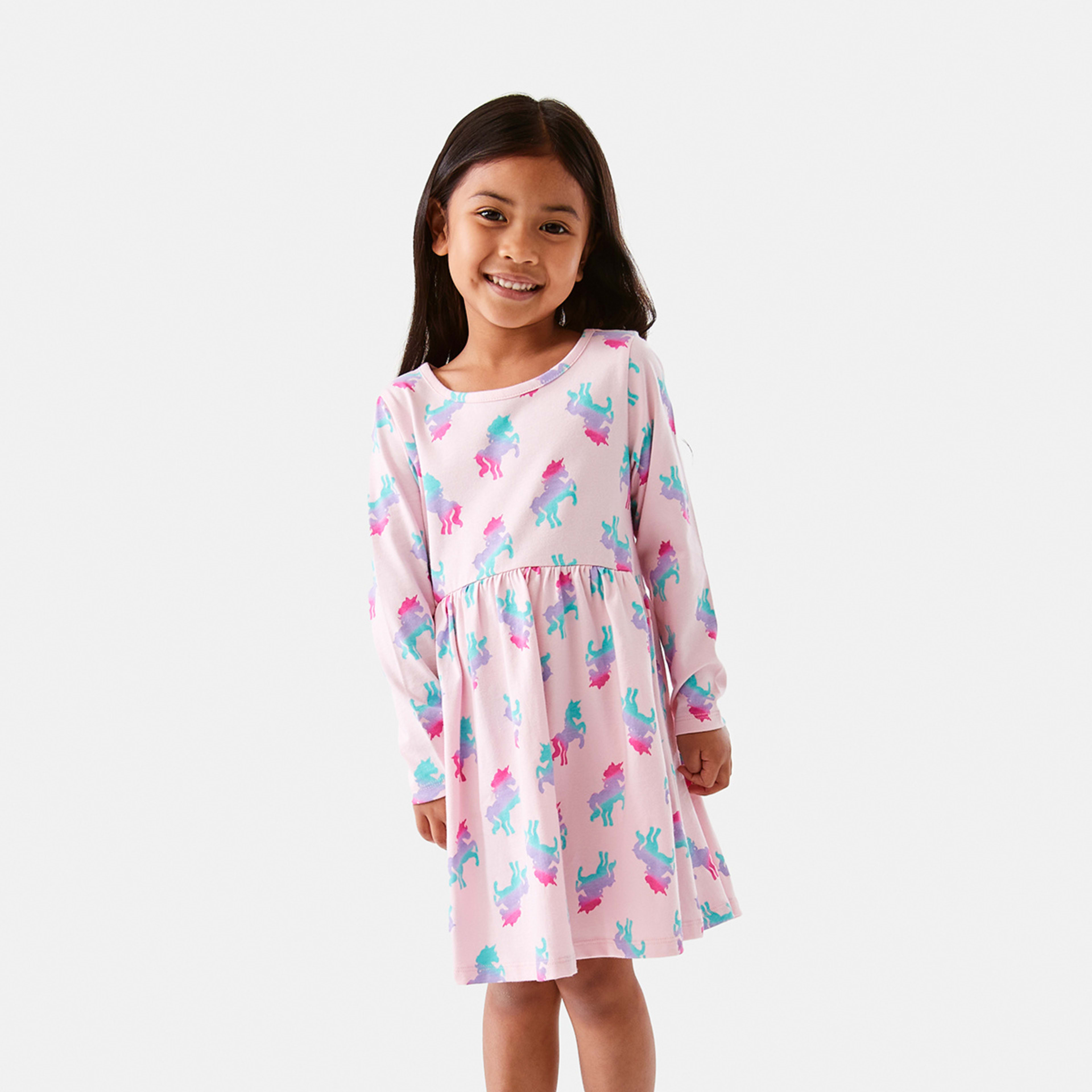 1 Long Sleeve Jersey Dress Unicorn, 1 of 10