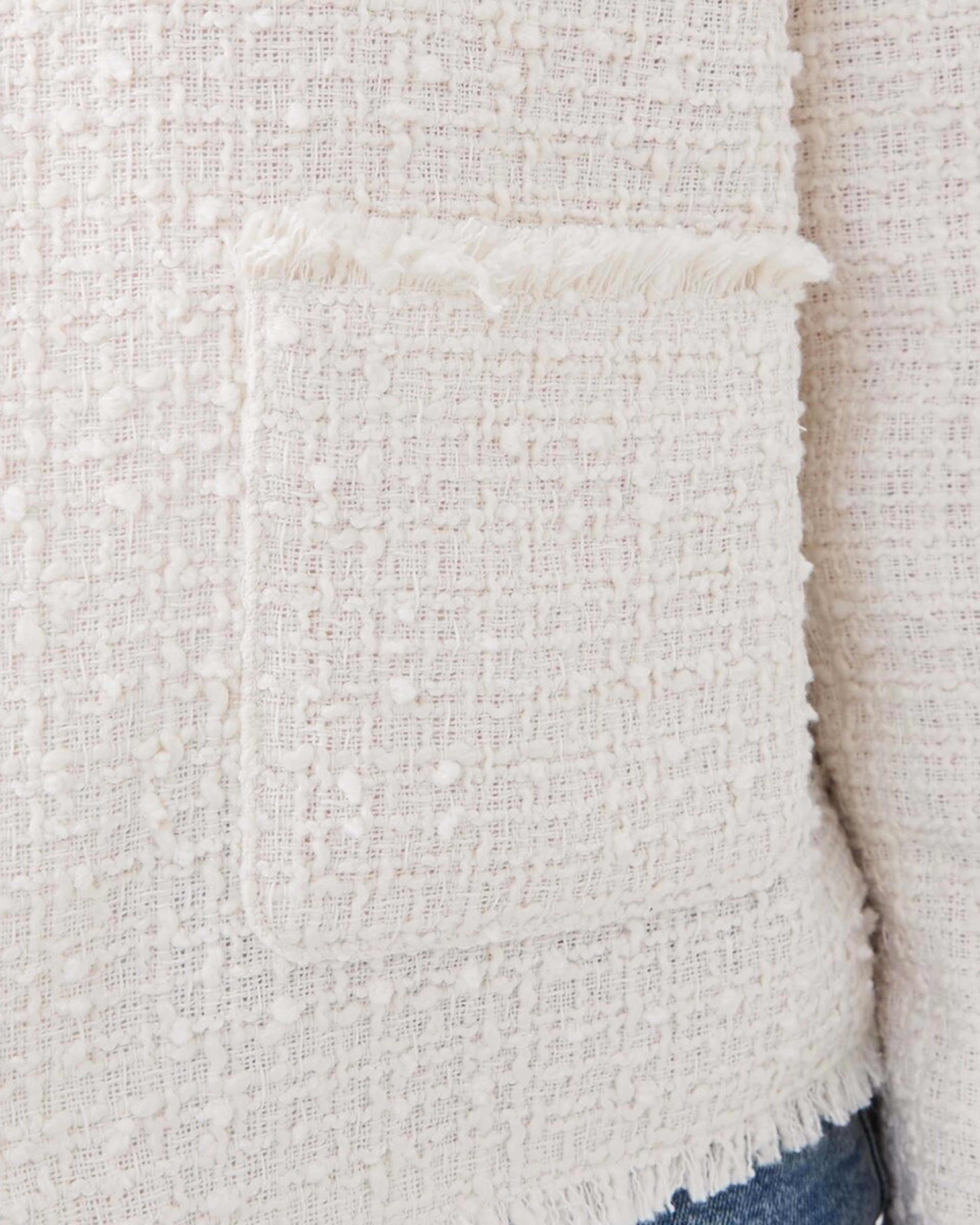 6 Fringed Boucle Jacket SNOW WHITE, 6 of 6
