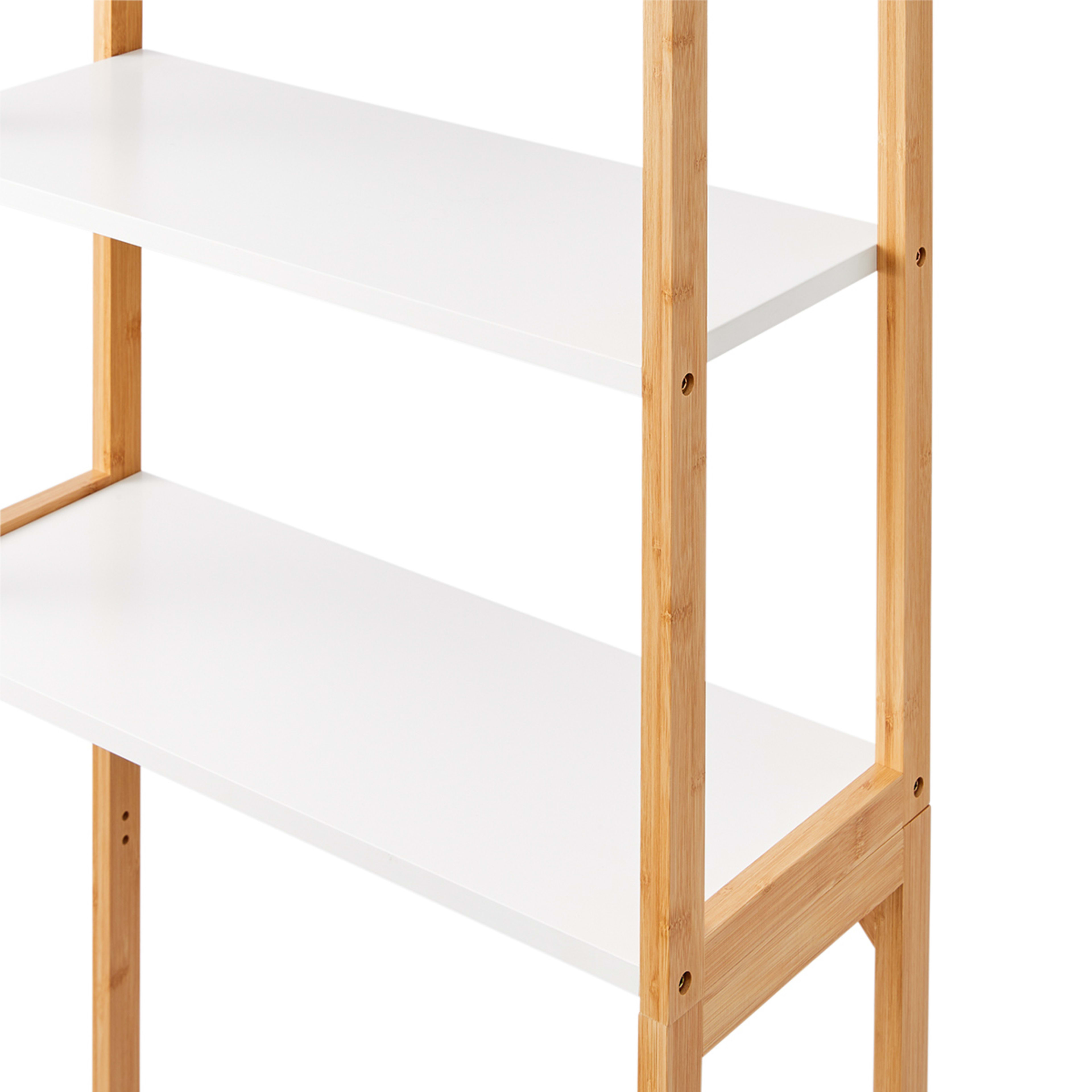 10 Bamboo and White Over Toilet Shelf Unit, 10 of 10