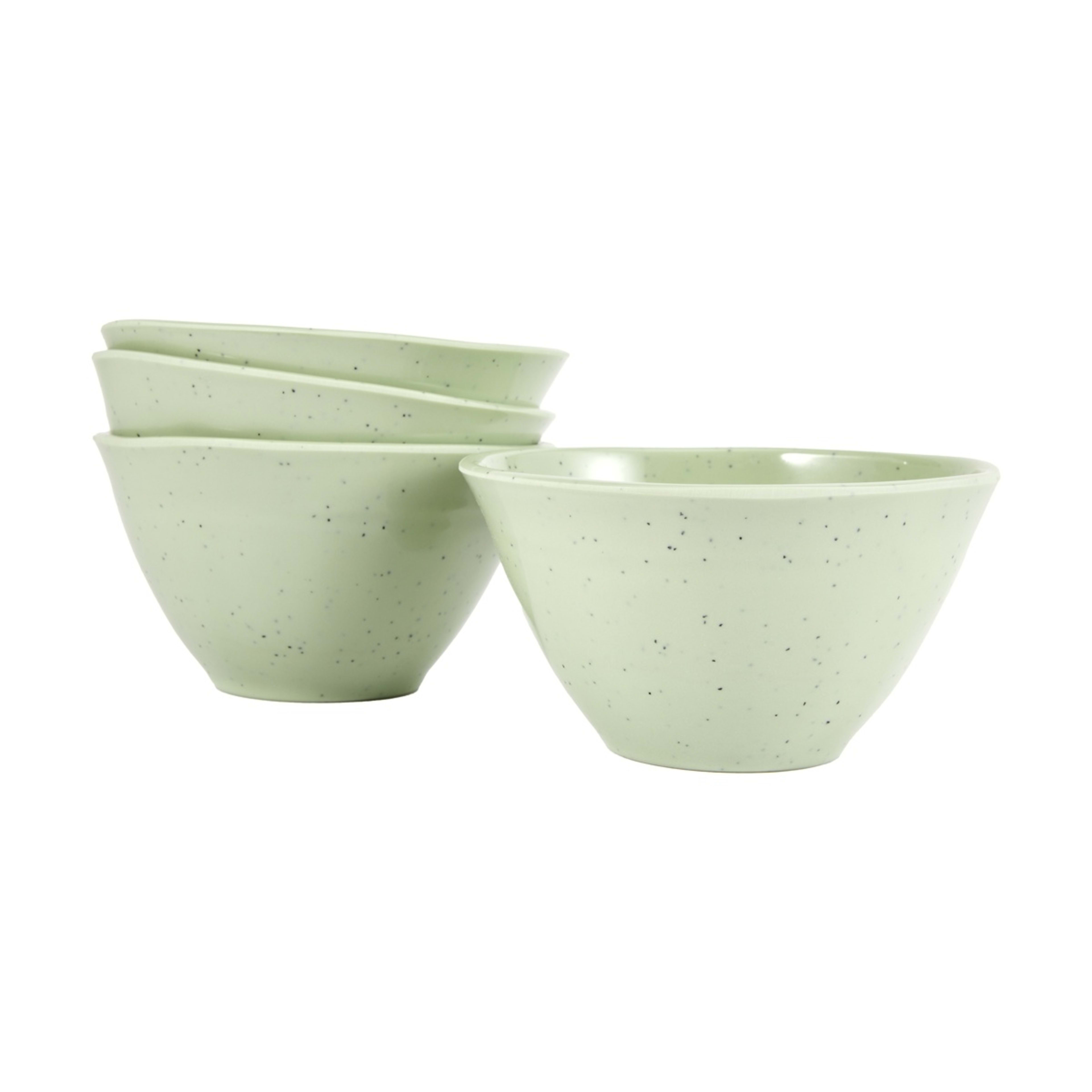 1 4 Pack Green Glazed Look Bowls