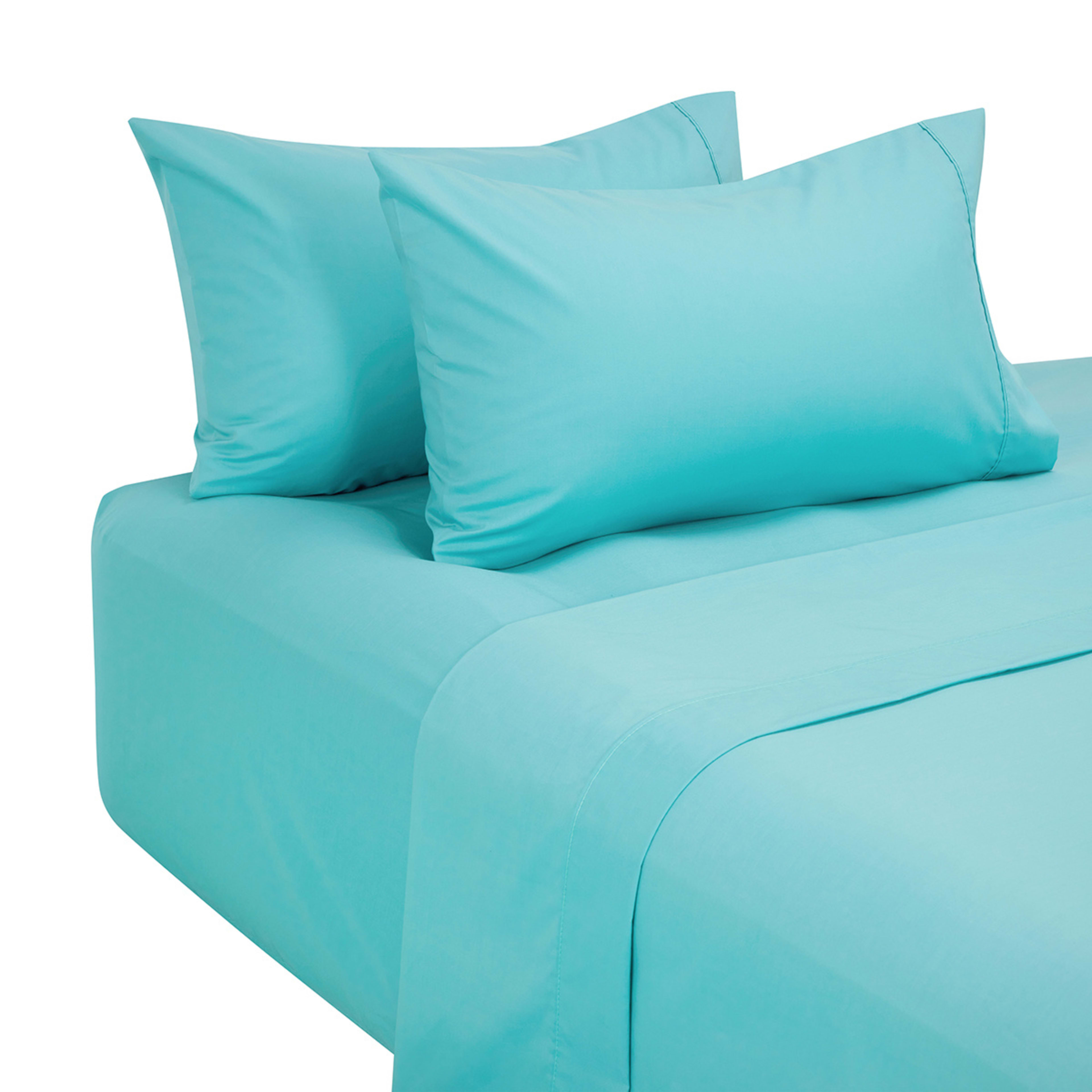 5 180 Thread Count Sheet Set - Double Bed, Aqua, 5 of 7