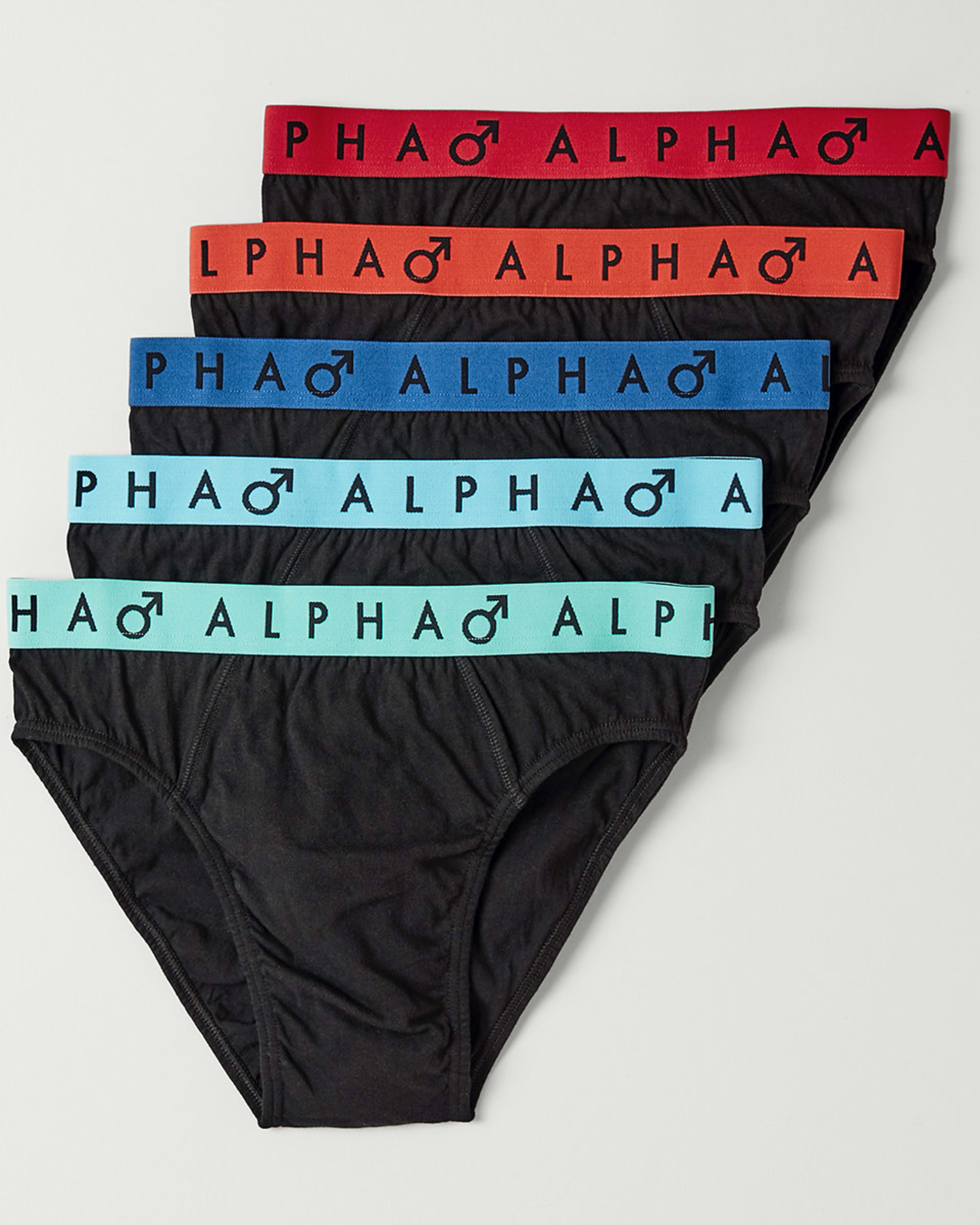 1 5 Pack Attached Elastic Hipster Briefs BLACK BRIGHT, 1 of 10