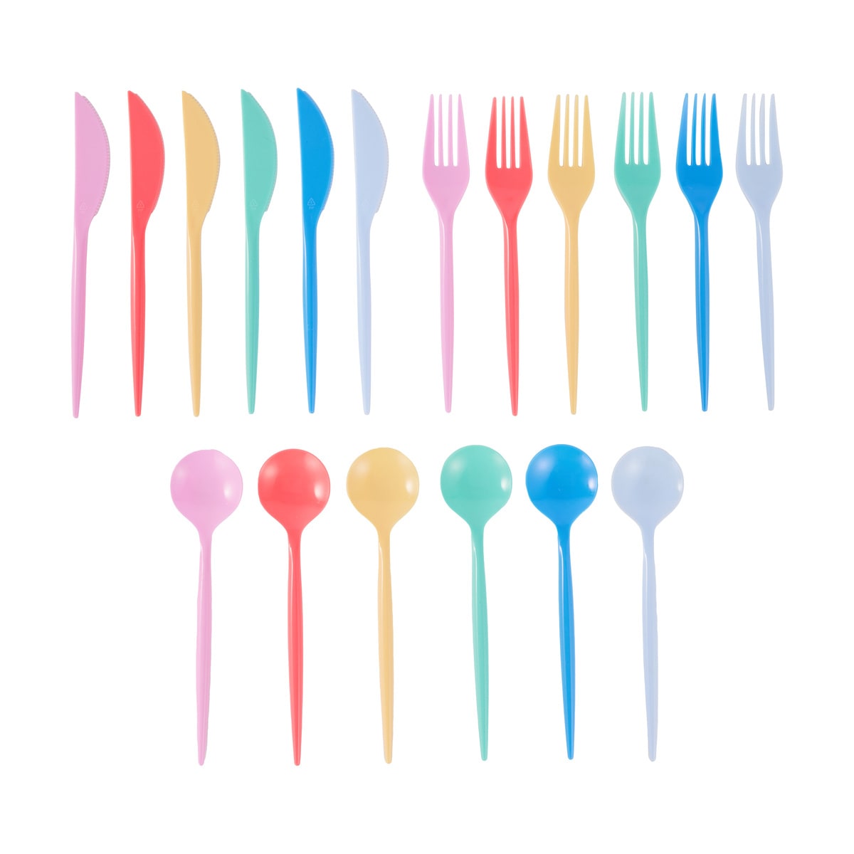 45 Piece Reusable Bright Cutlery Kmart