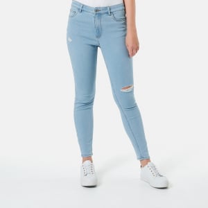 Distressed Skinny Knit Jeans
